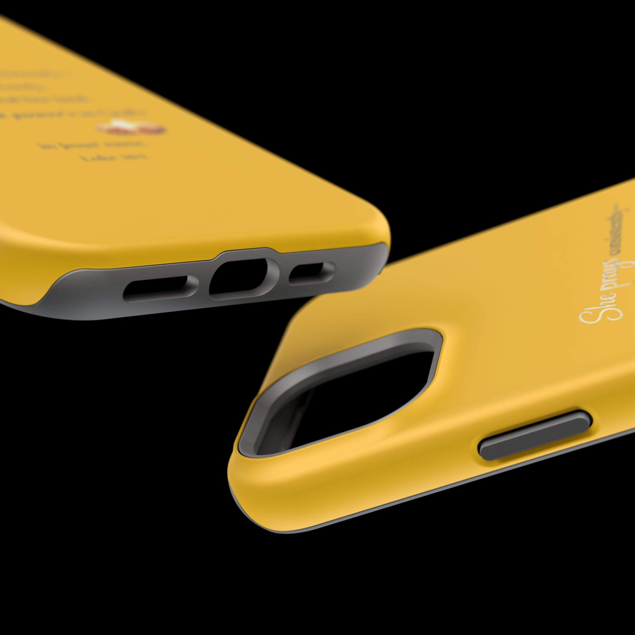 Christian Prayer Magnetic Impact-Resistant Phone Case — "She Prays Consistently" Inspirational Yellow - Image 87