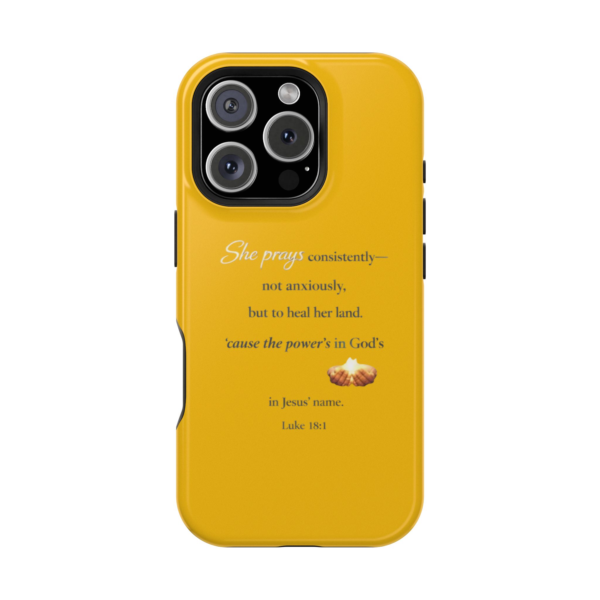 Christian Prayer Magnetic Impact-Resistant Phone Case — "She Prays Consistently" Inspirational Yellow - Image 113