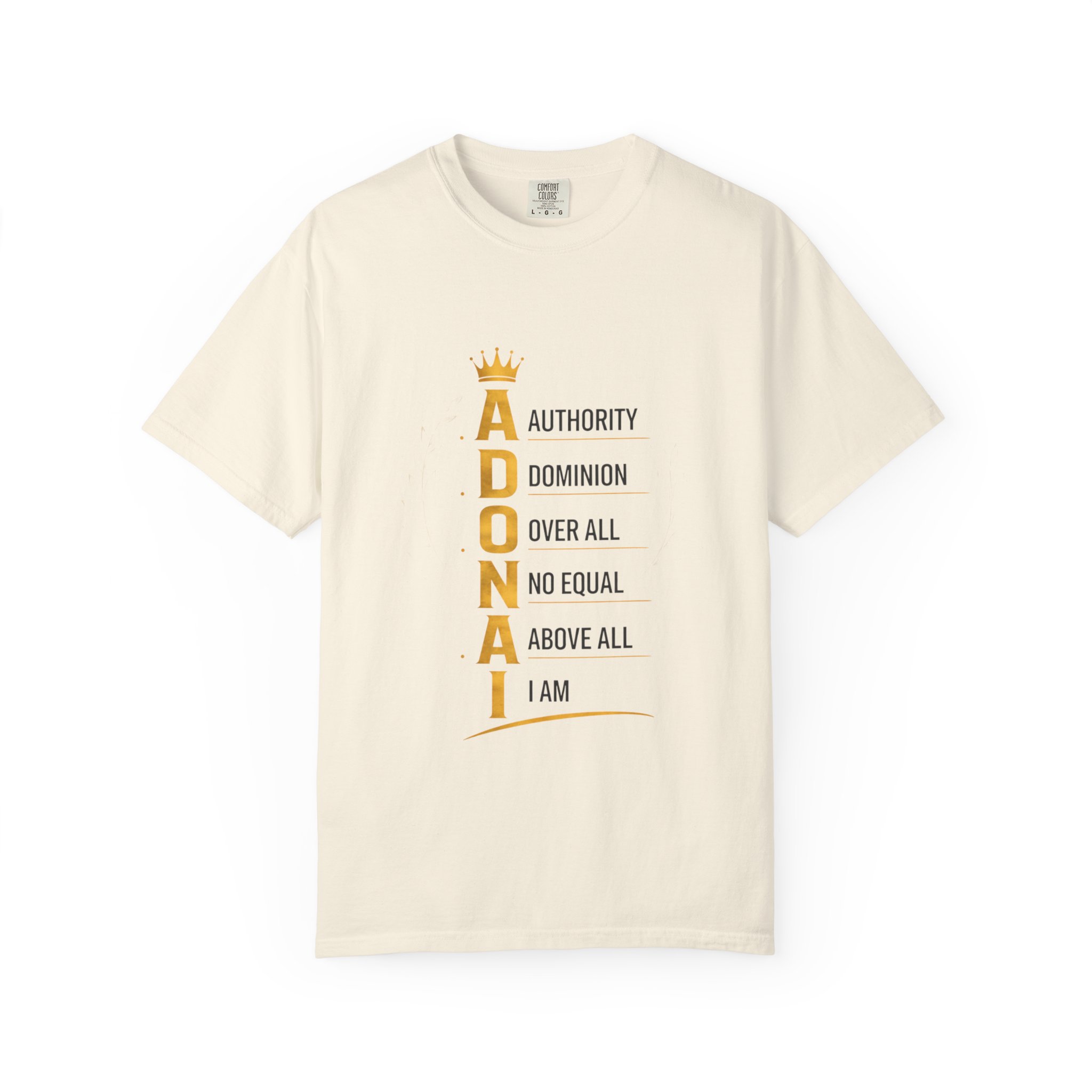 Adonai Vertical Scripture Tee — ‘Adonai: Authority, Dominion, Over All ...