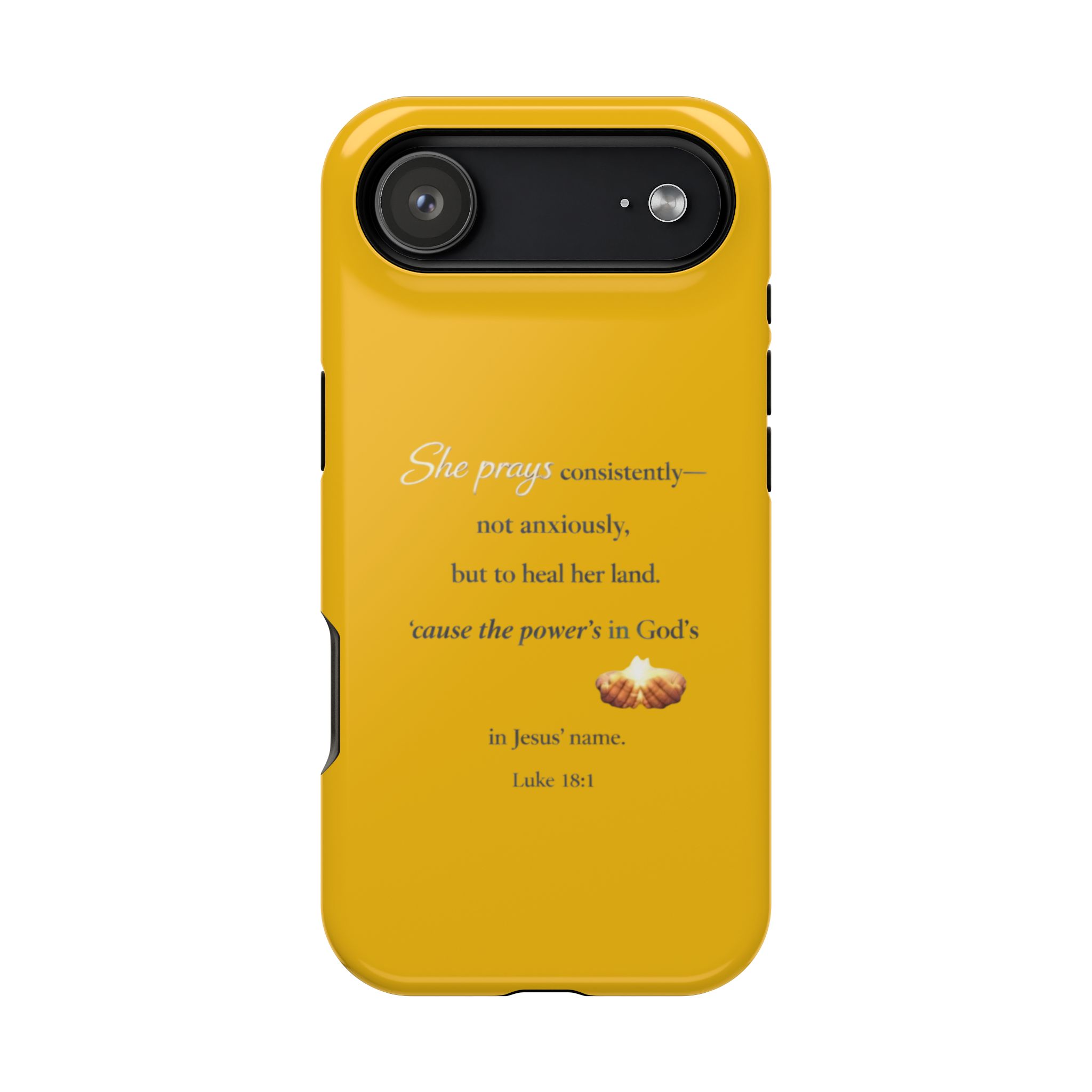 Christian Prayer Magnetic Impact-Resistant Phone Case — "She Prays Consistently" Inspirational Yellow - Image 131