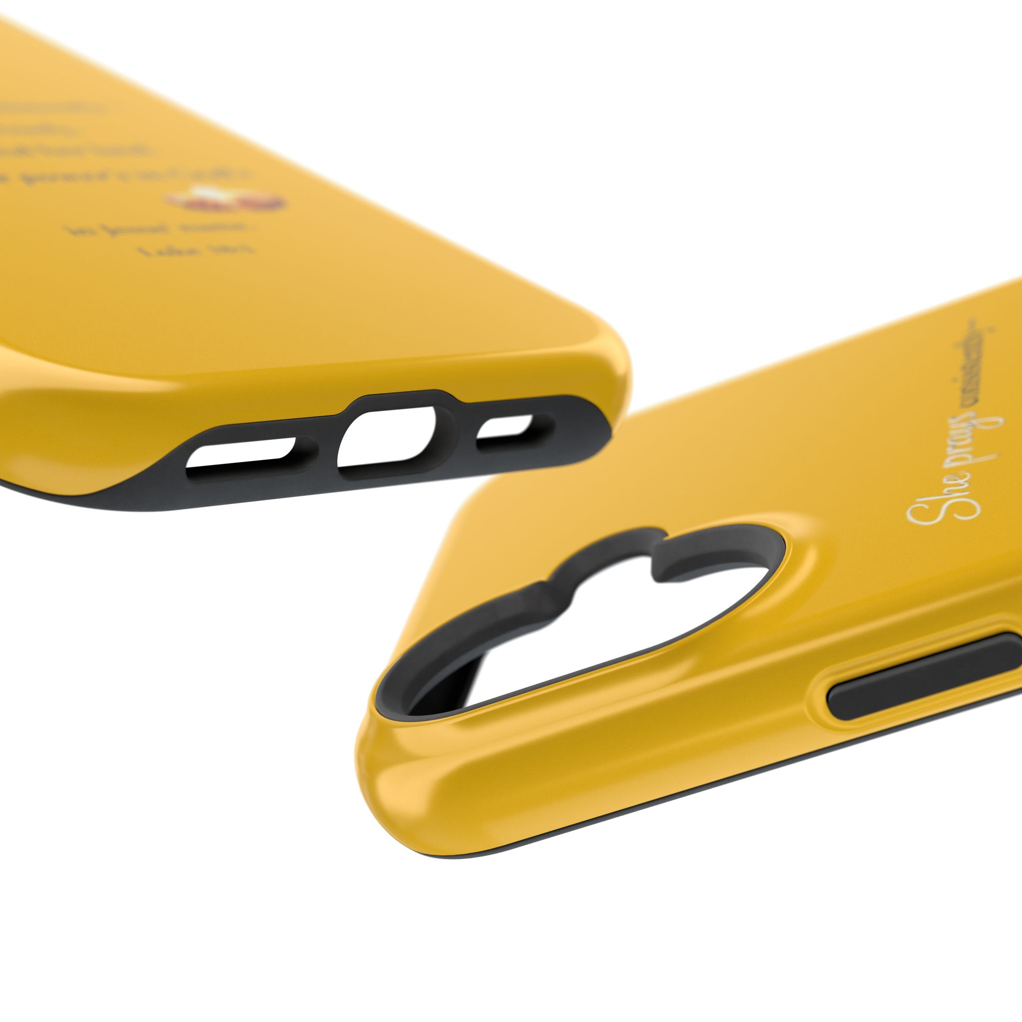 Christian Prayer Magnetic Impact-Resistant Phone Case — "She Prays Consistently" Inspirational Yellow - Image 100
