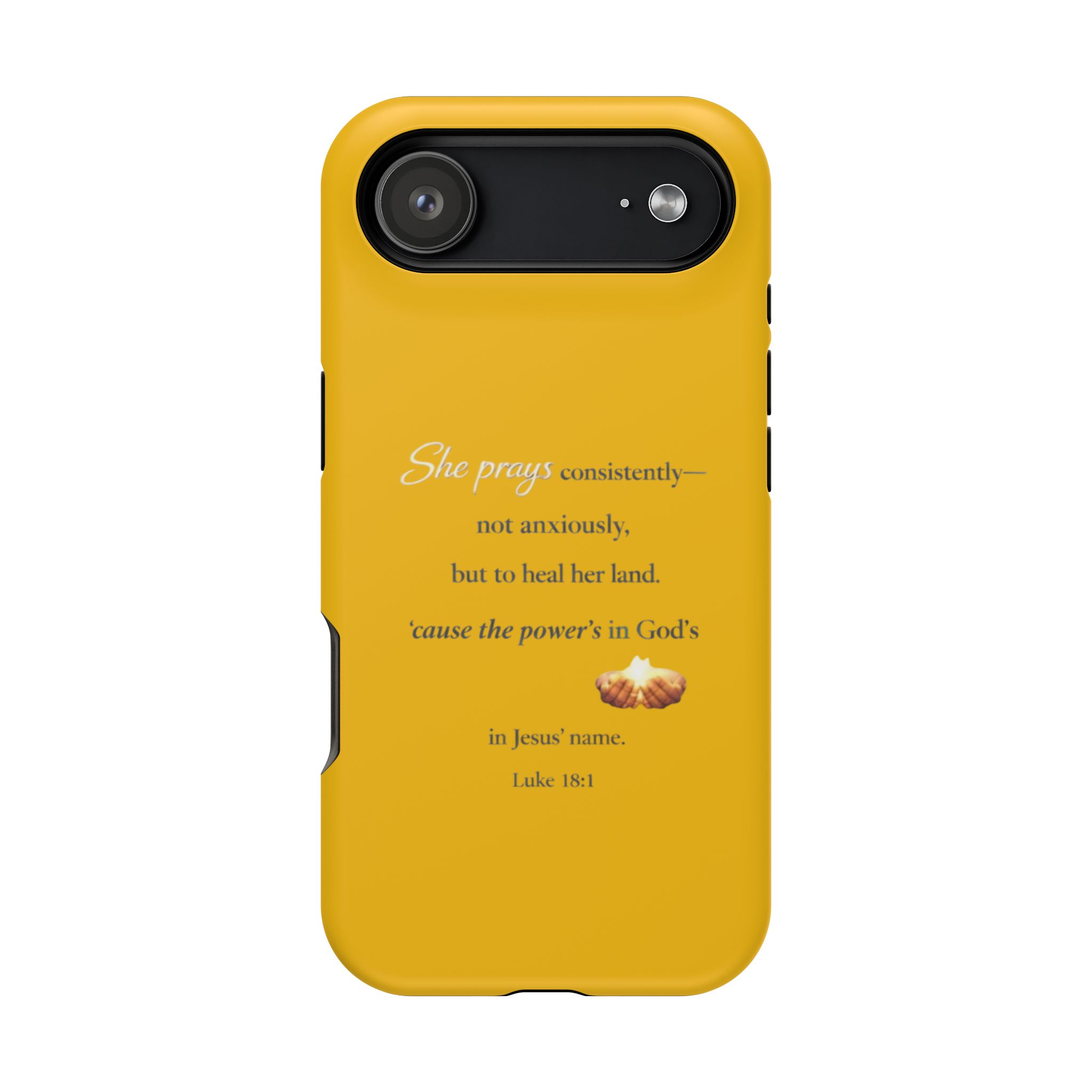 Christian Prayer Magnetic Impact-Resistant Phone Case — "She Prays Consistently" Inspirational Yellow - Image 132