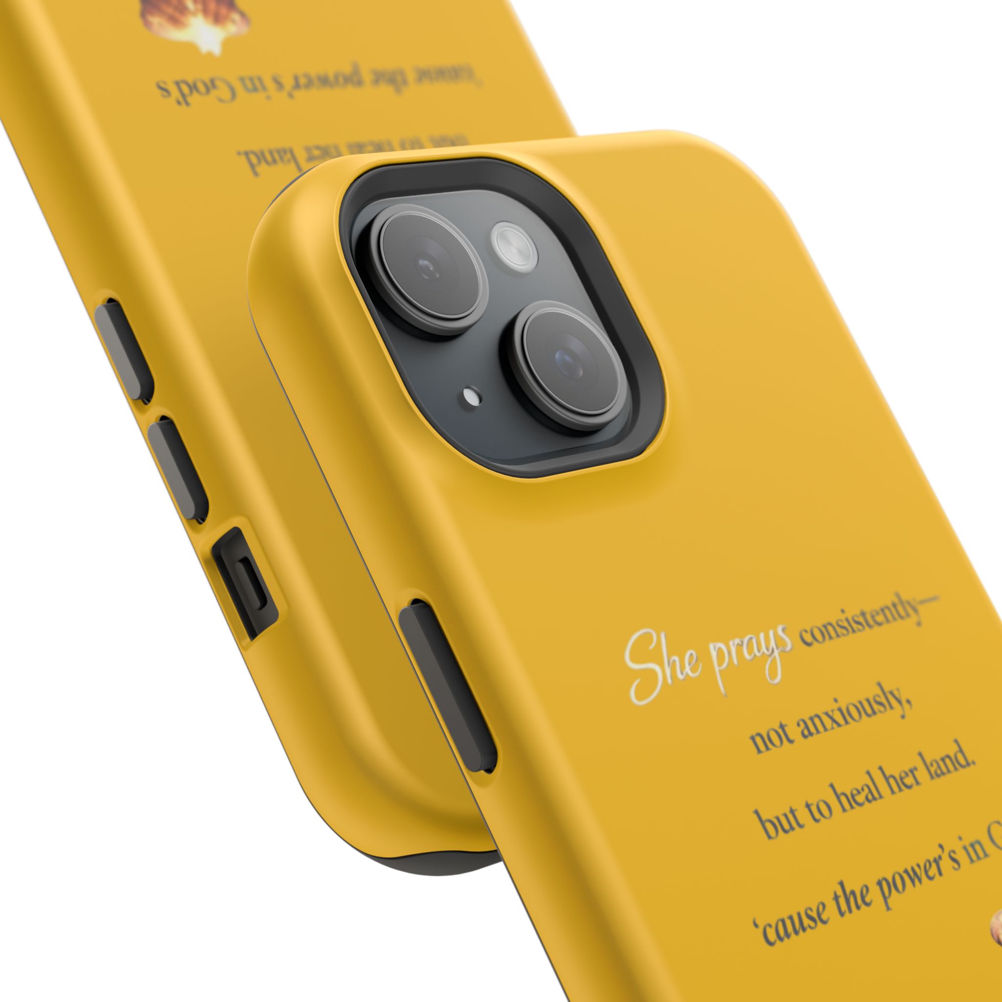 Christian Prayer Magnetic Impact-Resistant Phone Case — "She Prays Consistently" Inspirational Yellow - Image 70