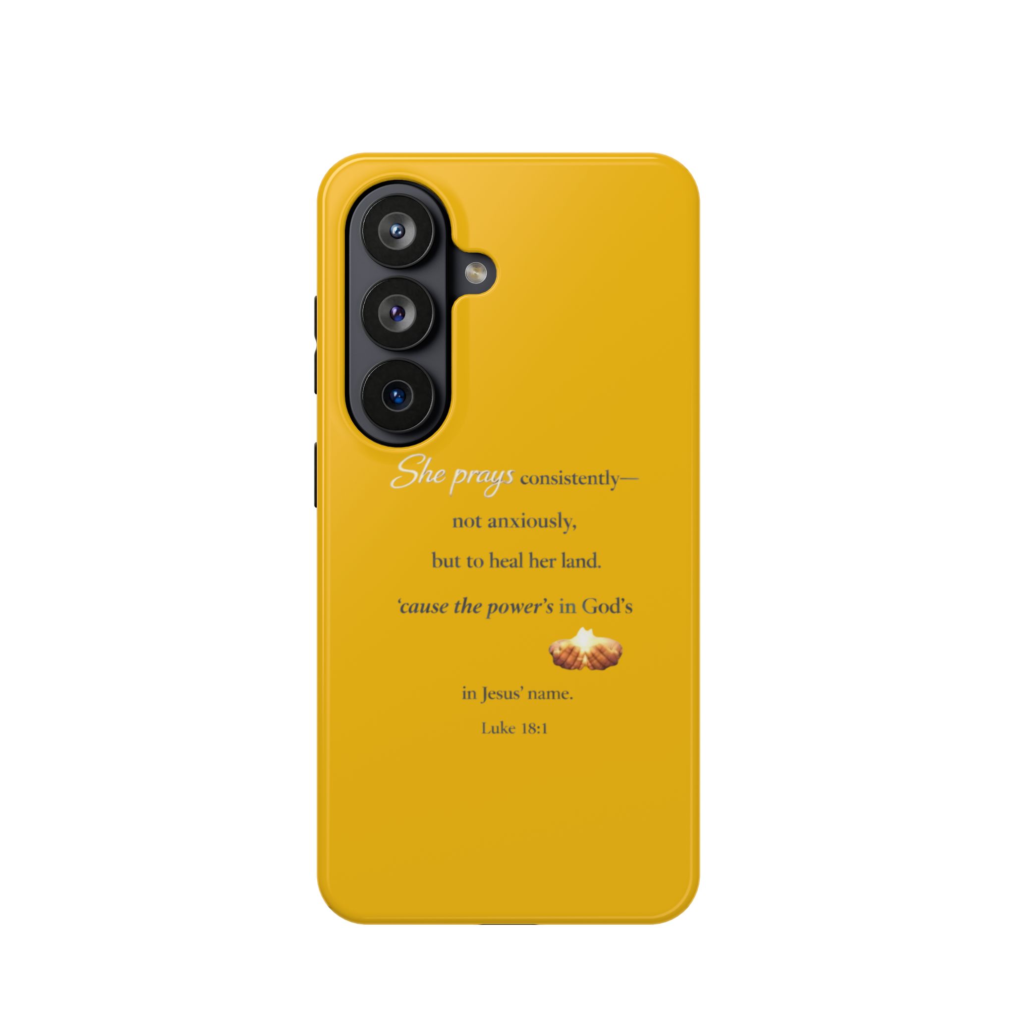 Christian Prayer Magnetic Impact-Resistant Phone Case — "She Prays Consistently" Inspirational Yellow - Image 137