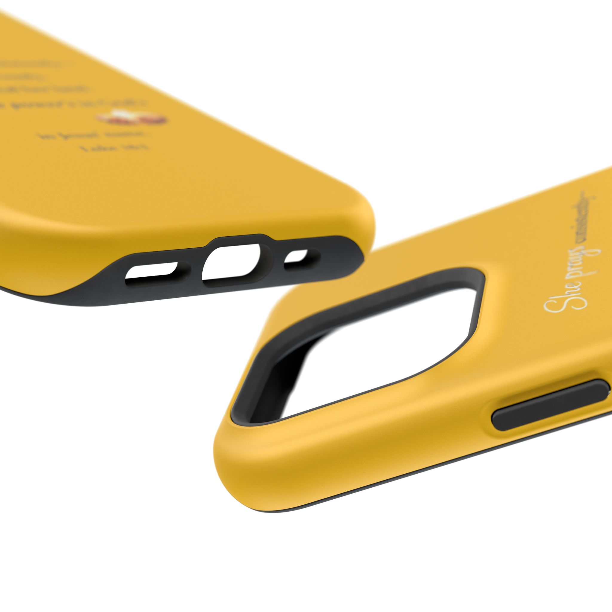 Christian Prayer Magnetic Impact-Resistant Phone Case — "She Prays Consistently" Inspirational Yellow - Image 120