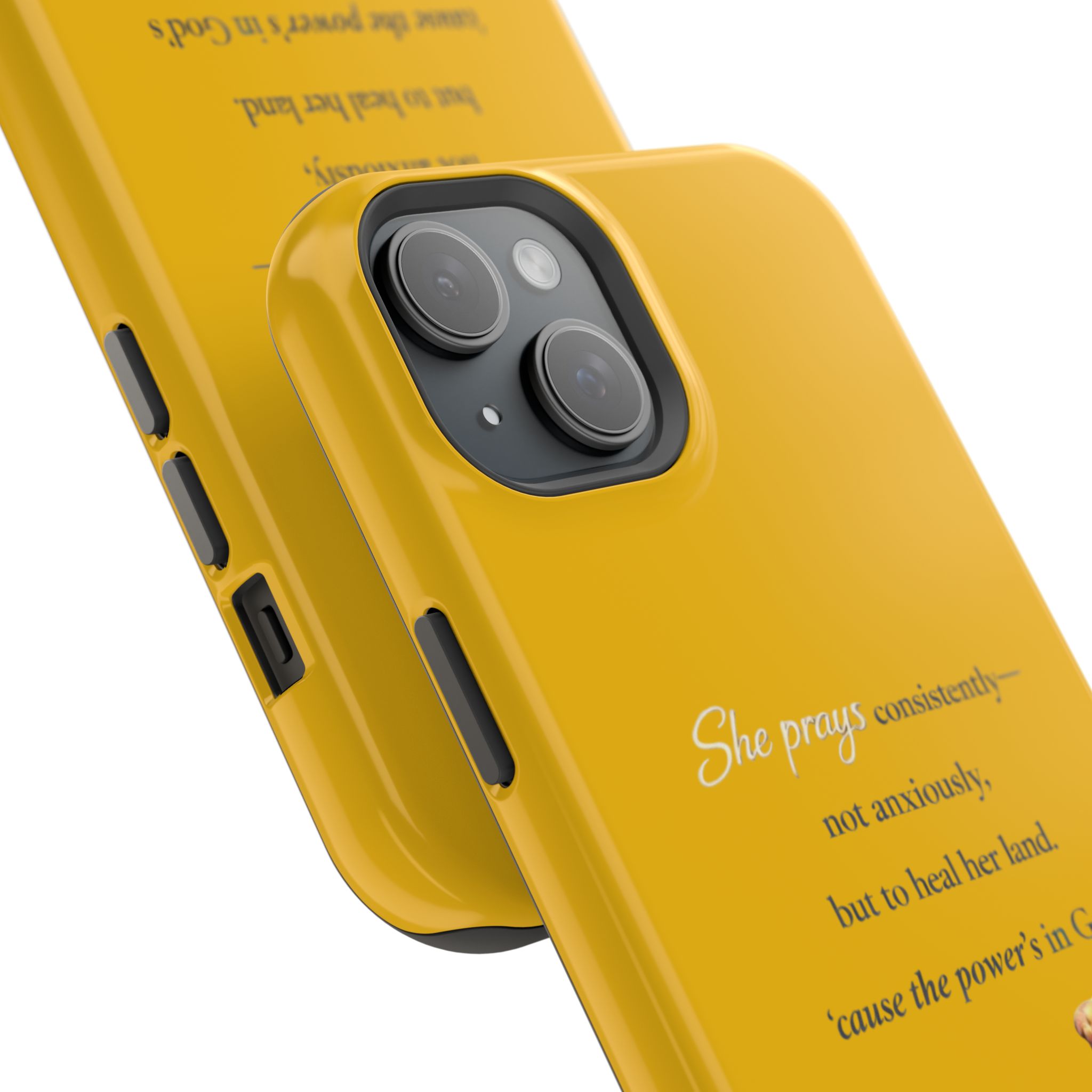 Christian Prayer Magnetic Impact-Resistant Phone Case — "She Prays Consistently" Inspirational Yellow - Image 82