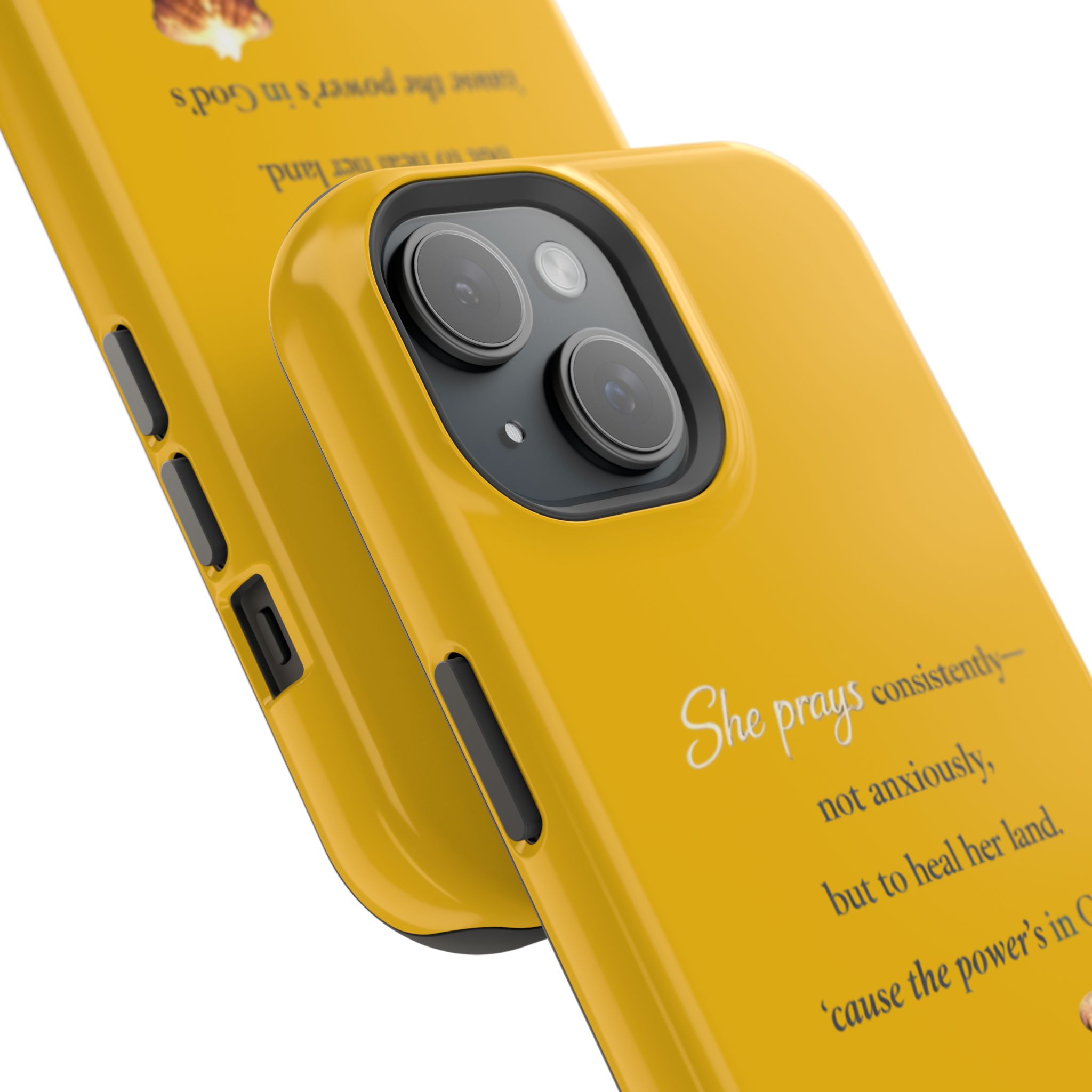 Christian Prayer Magnetic Impact-Resistant Phone Case — "She Prays Consistently" Inspirational Yellow - Image 66