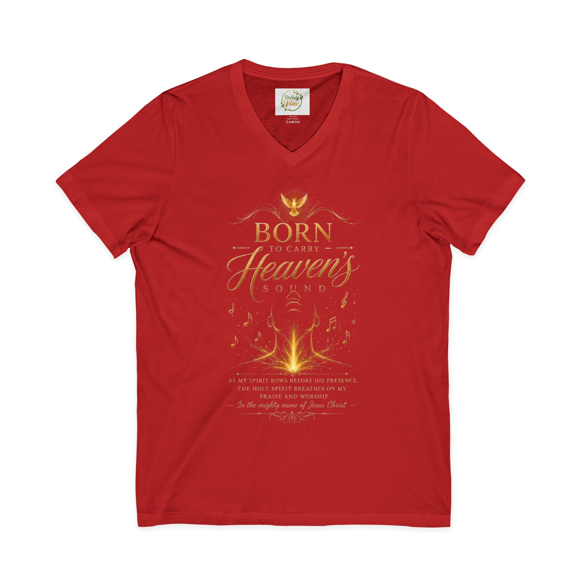Born to carry heavens Sound V-Neck Tee — Inspirational Christian Faith T‑Shirt - Image 17