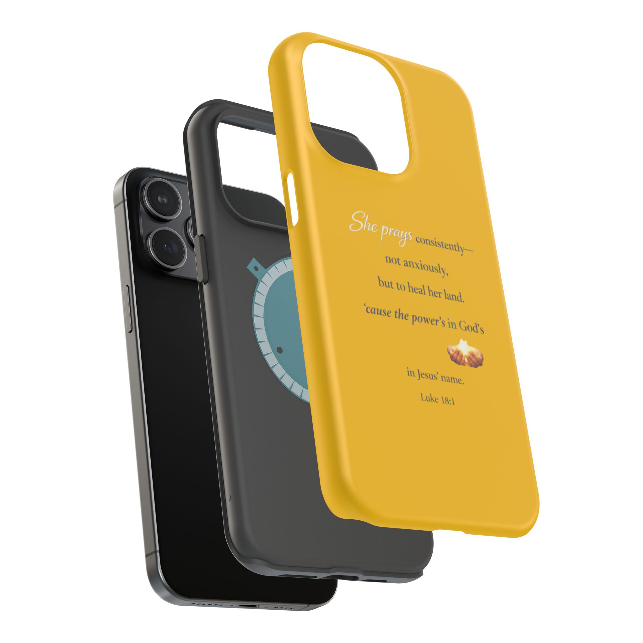 Christian Prayer Magnetic Impact-Resistant Phone Case — "She Prays Consistently" Inspirational Yellow - Image 96