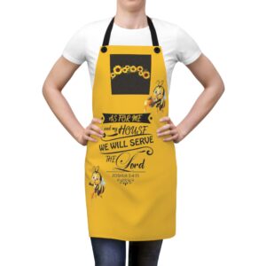 Bee Sunflower Apron — "As for Me and My House We Will Serve the Lord"