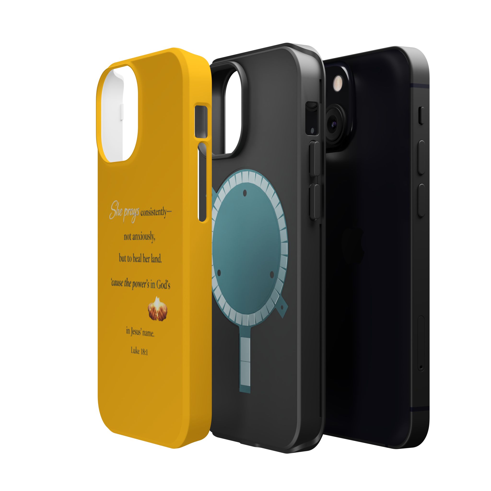 Christian Prayer Magnetic Impact-Resistant Phone Case — "She Prays Consistently" Inspirational Yellow - Image 46