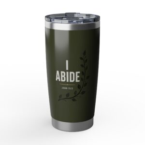 Tumbler — "I Abide" Minimalist Vine 20oz Insulated Travel Cup
