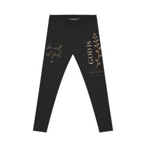 Faith-Inspired Women's Leggings — "She Will Not Fail" Psalm 46:5 Christian Activewear