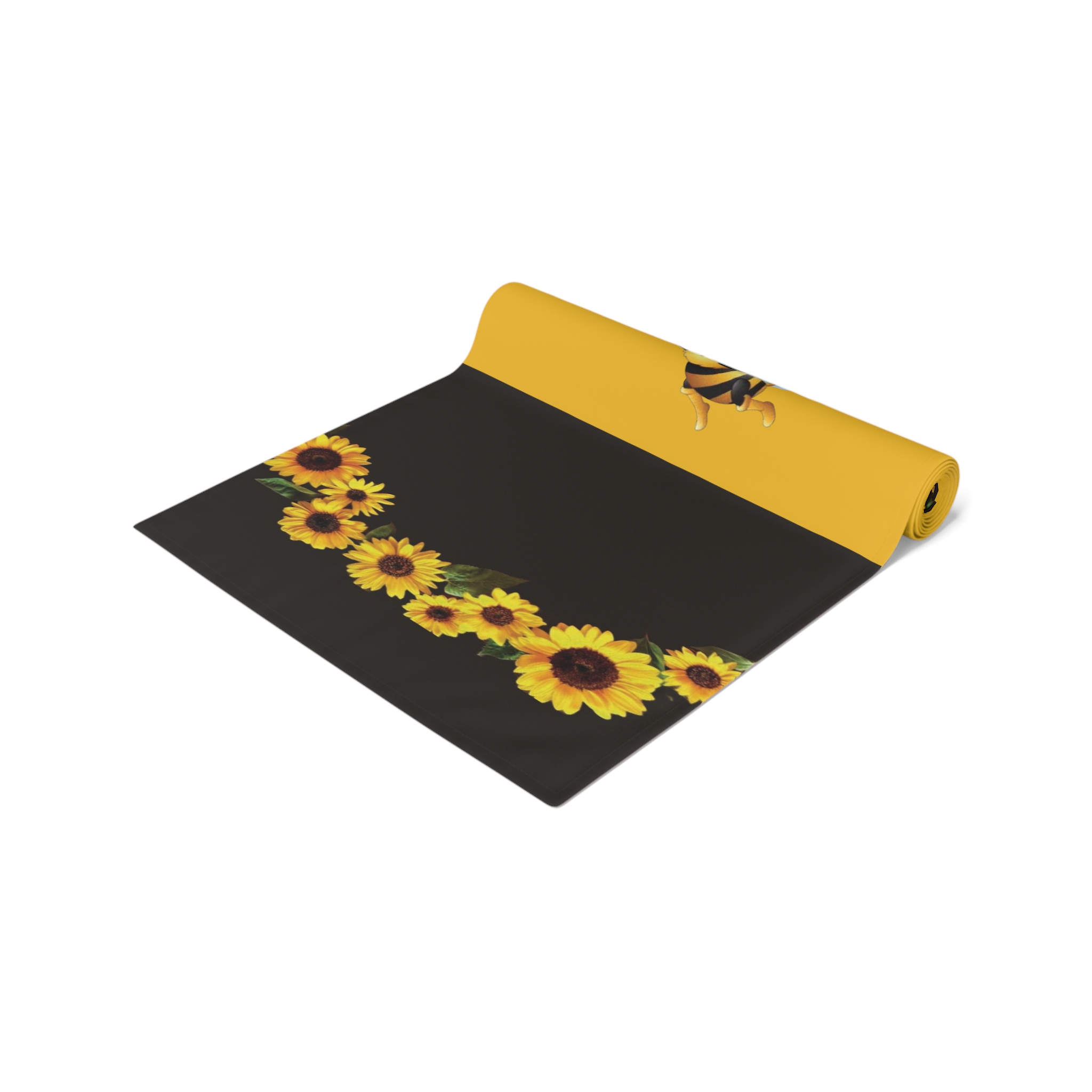 Sunflower Harvest Table Runner – Yellow & Black Cotton-Poly Decorative Table Runner - Image 6