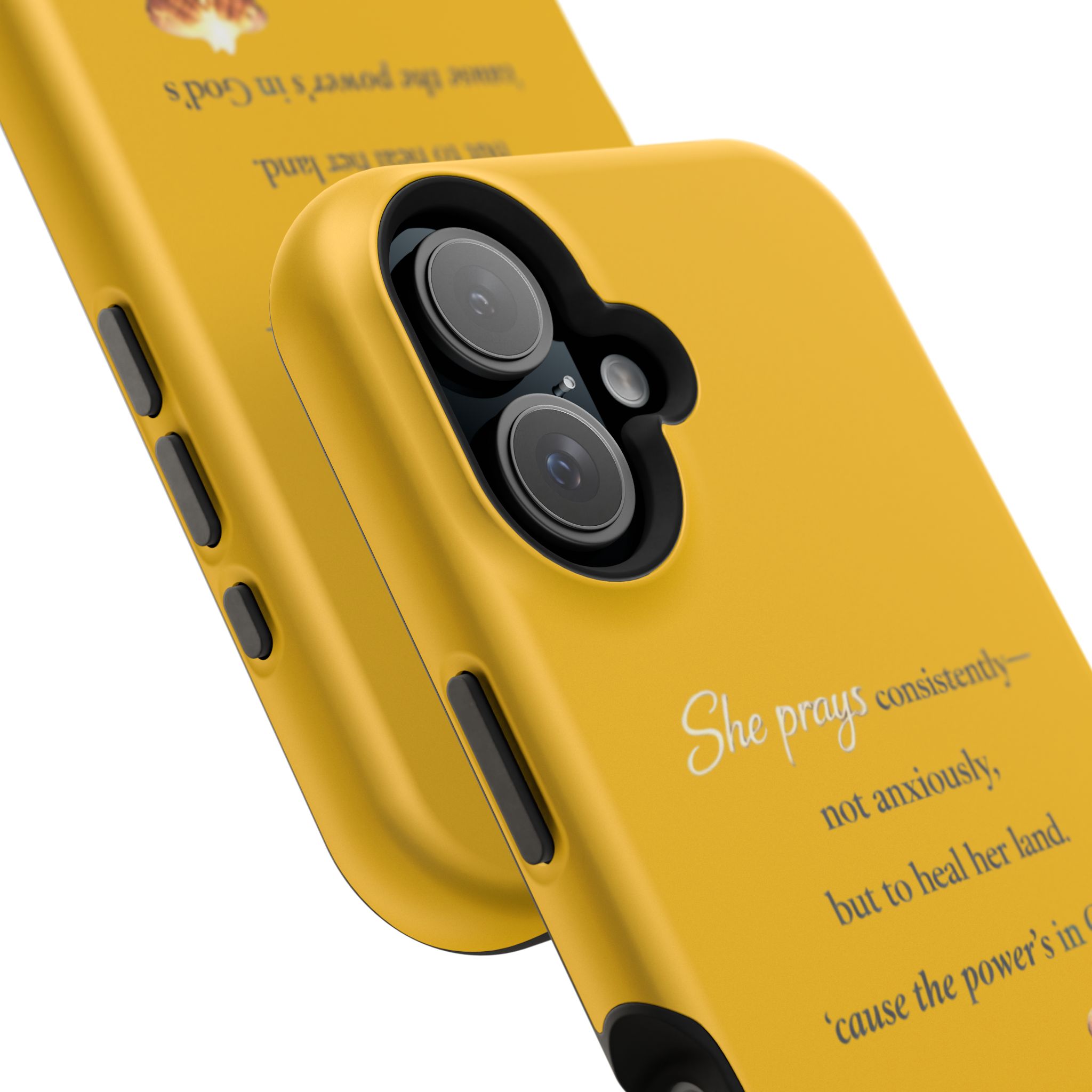 Christian Prayer Magnetic Impact-Resistant Phone Case — "She Prays Consistently" Inspirational Yellow - Image 103