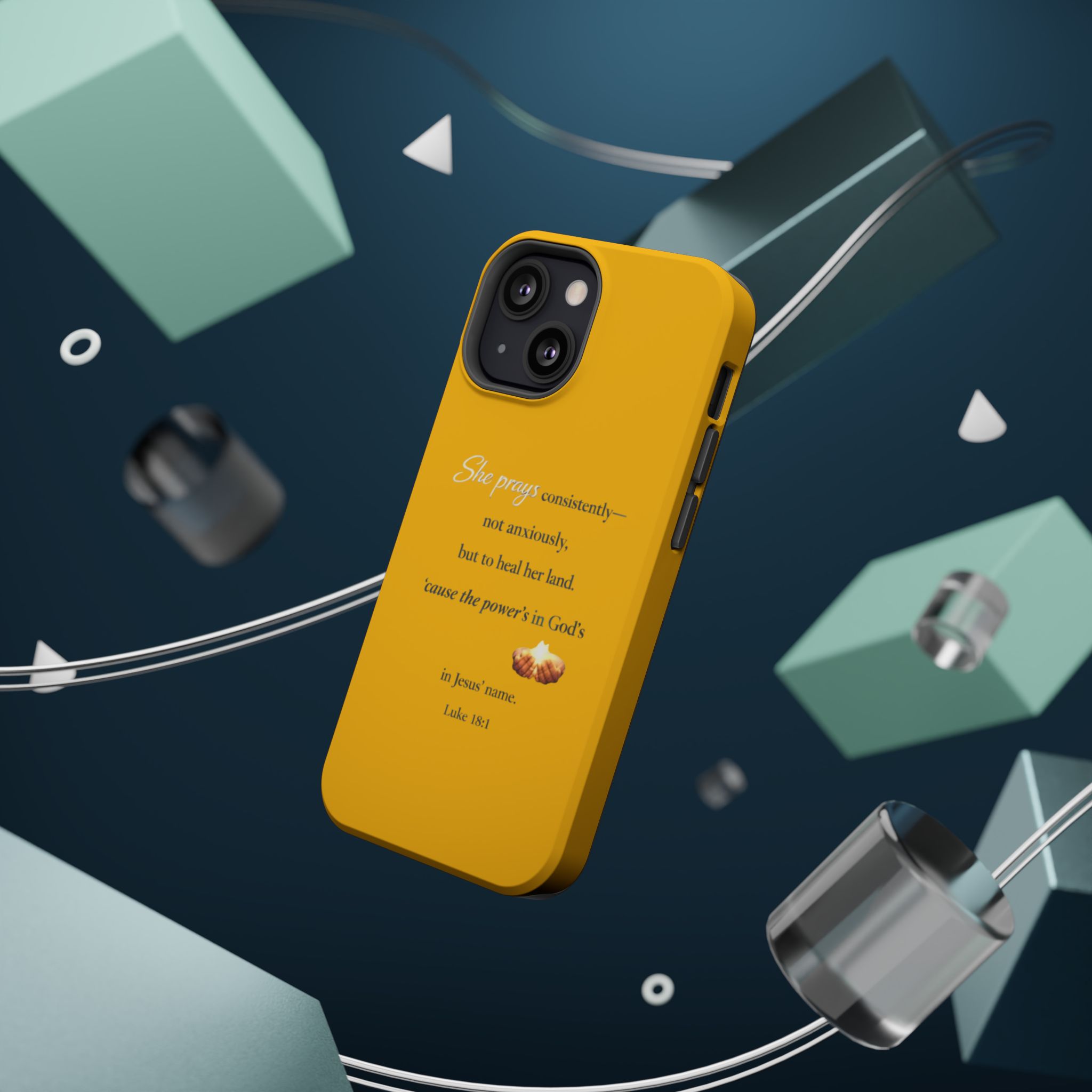 Christian Prayer Magnetic Impact-Resistant Phone Case — "She Prays Consistently" Inspirational Yellow - Image 47