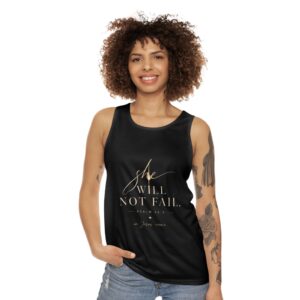 She will not fail  Tank Top — "She Will Not Fail" Psalm 46:5 Christian Faith Tee