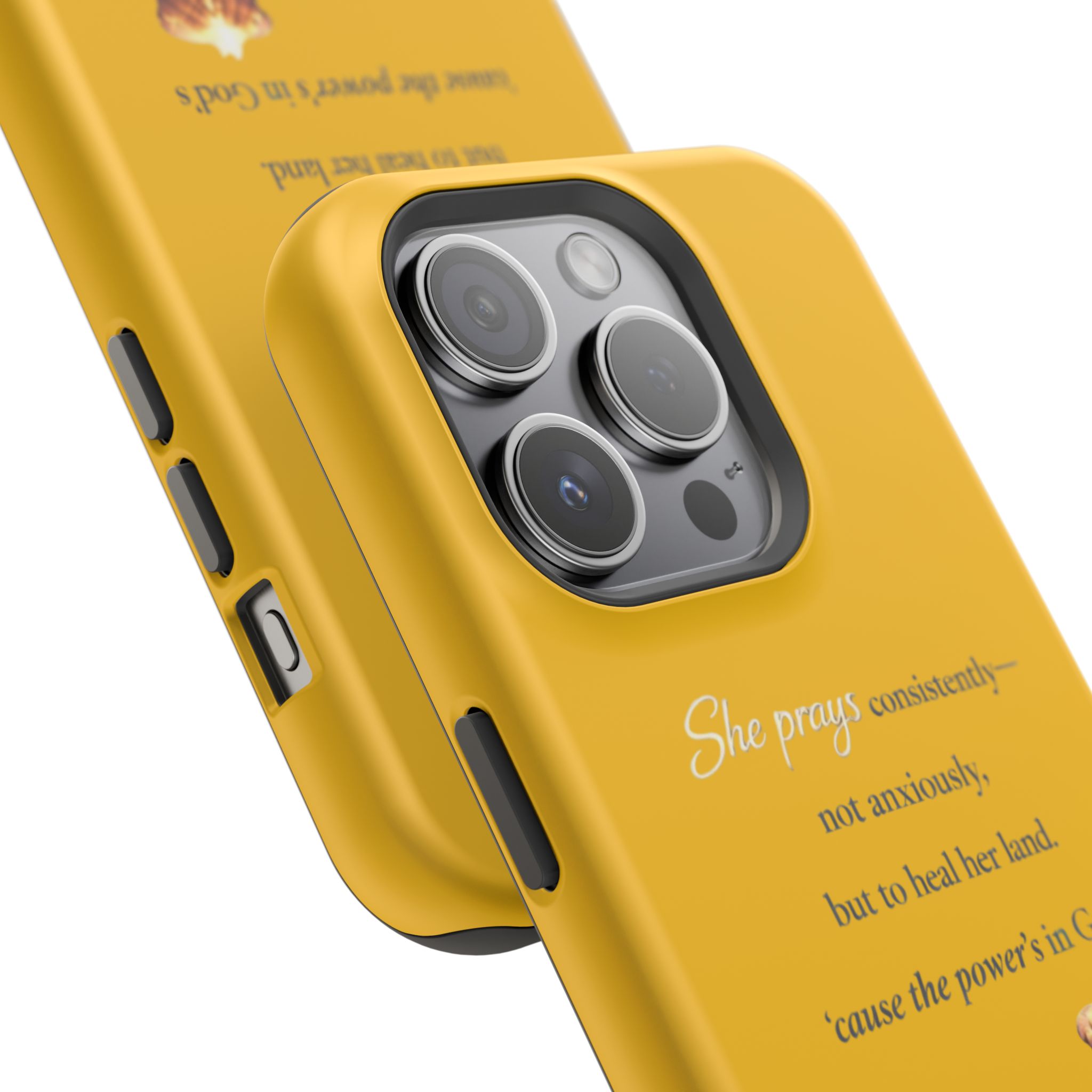 Christian Prayer Magnetic Impact-Resistant Phone Case — "She Prays Consistently" Inspirational Yellow - Image 78