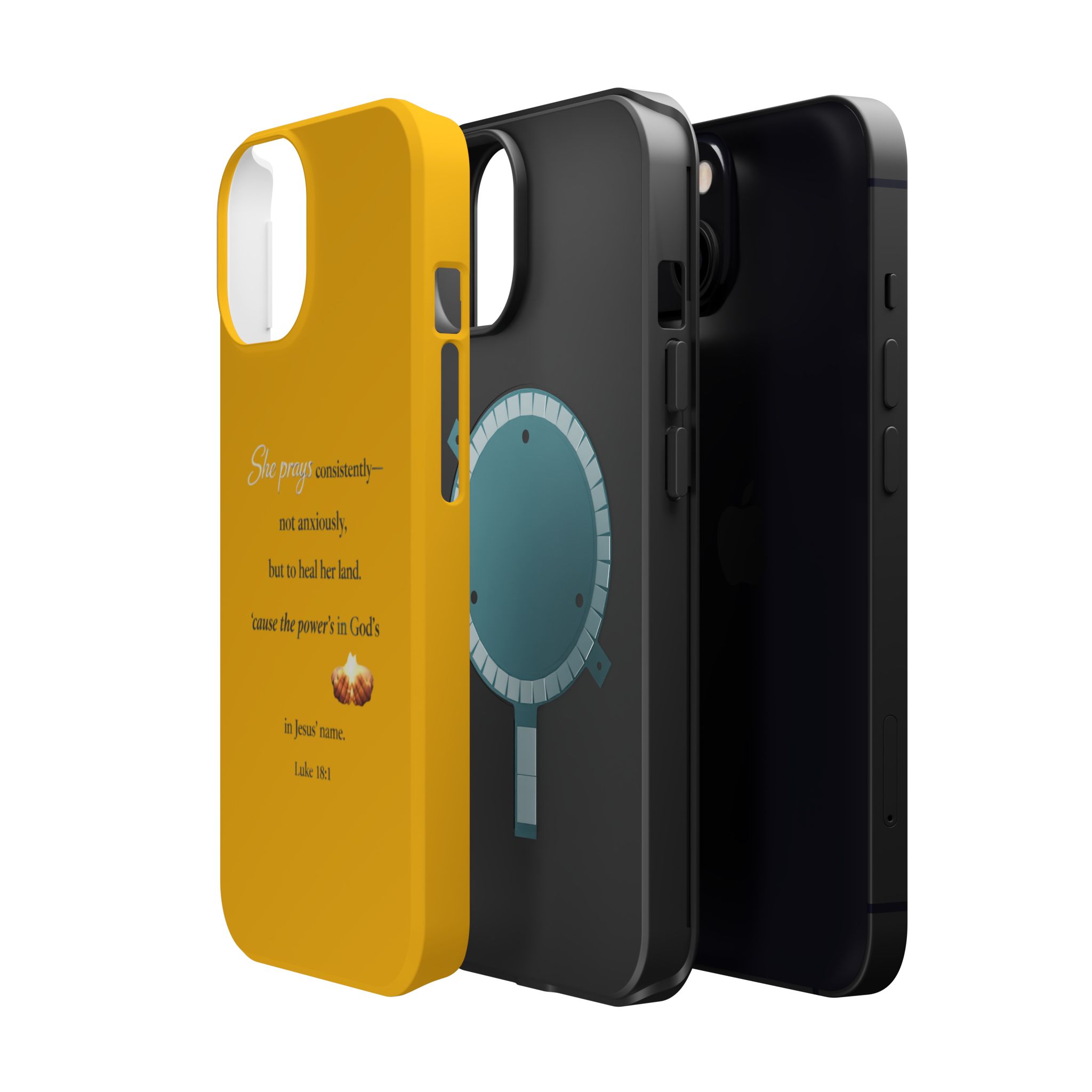 Christian Prayer Magnetic Impact-Resistant Phone Case — "She Prays Consistently" Inspirational Yellow - Image 38