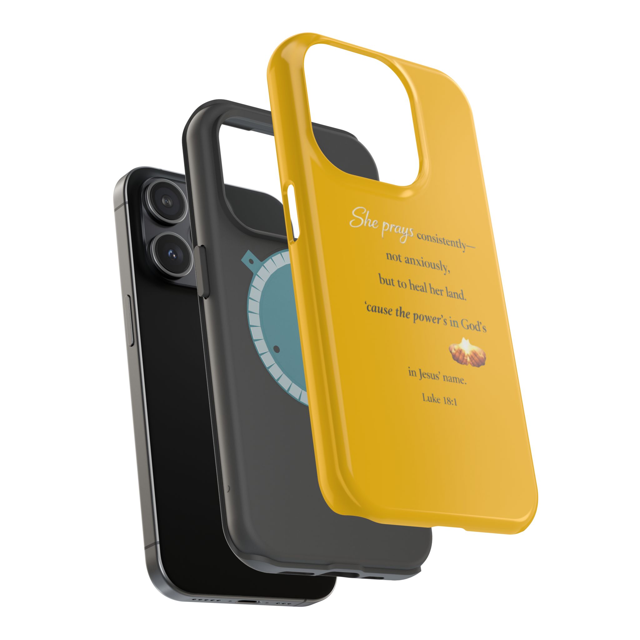 Christian Prayer Magnetic Impact-Resistant Phone Case — "She Prays Consistently" Inspirational Yellow - Image 76