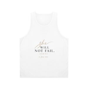 Faith-Based Tank Top — “She Will Not Fail” Psalm 46:5 Scripture Tank