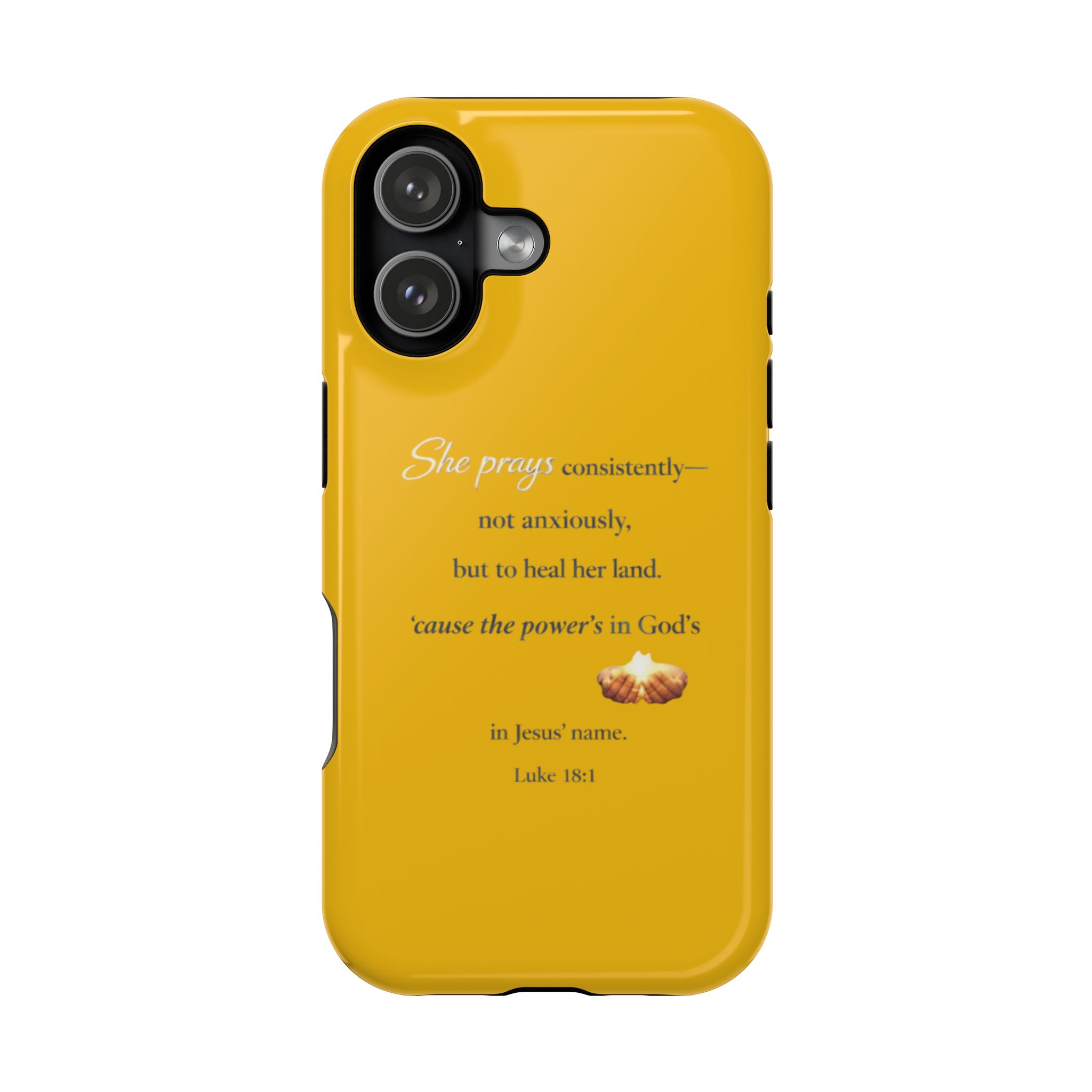 Christian Prayer Magnetic Impact-Resistant Phone Case — "She Prays Consistently" Inspirational Yellow - Image 129