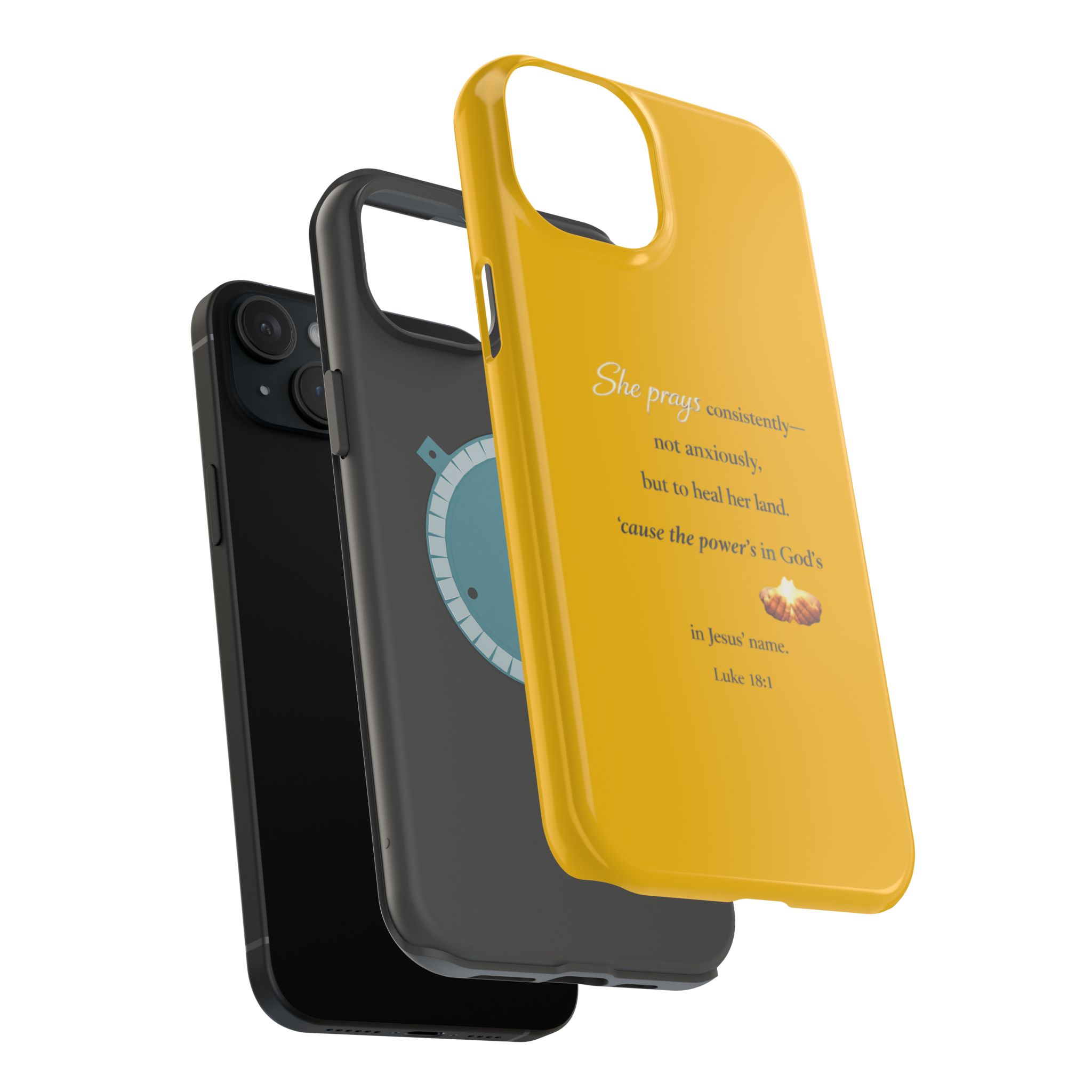 Christian Prayer Magnetic Impact-Resistant Phone Case — "She Prays Consistently" Inspirational Yellow - Image 84