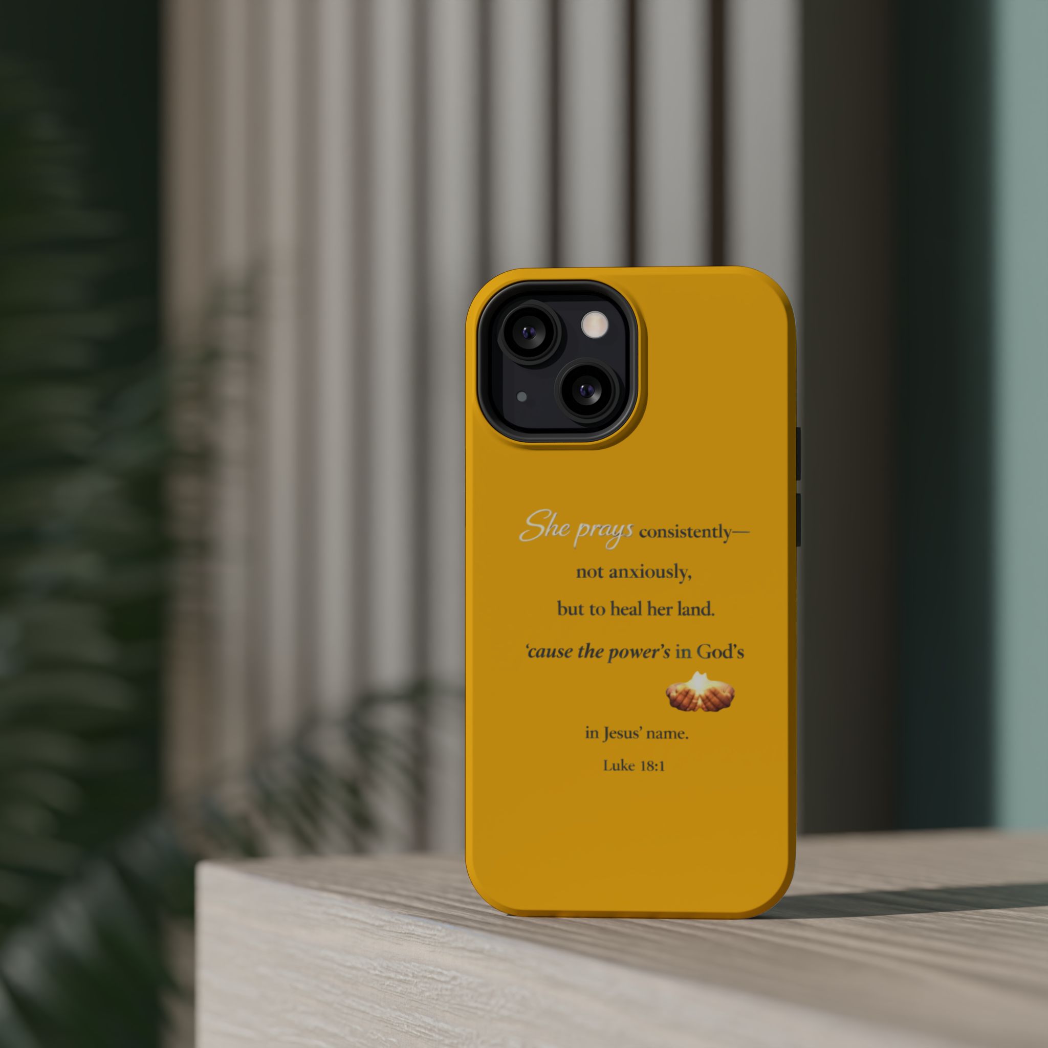 Christian Prayer Magnetic Impact-Resistant Phone Case — "She Prays Consistently" Inspirational Yellow - Image 48