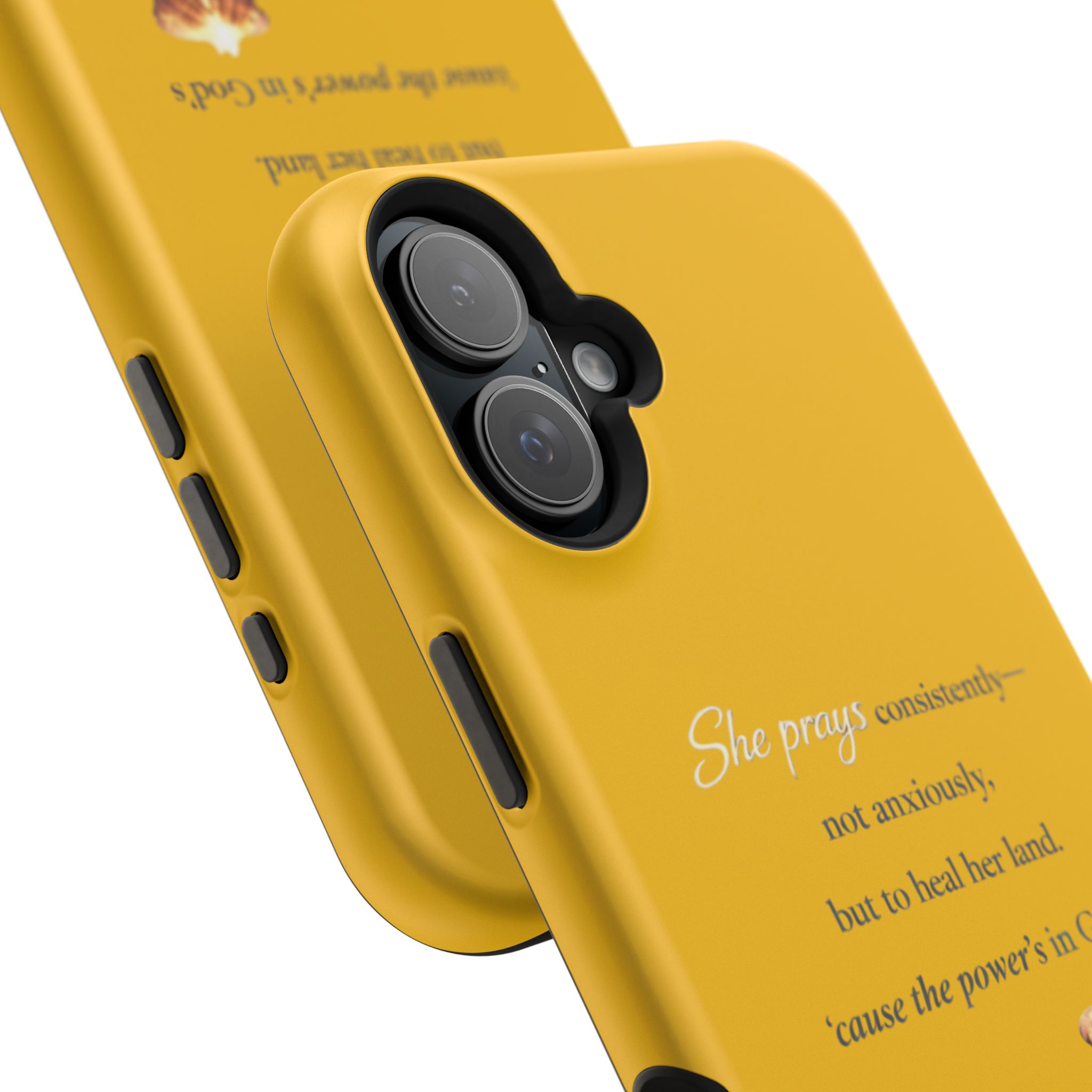 Christian Prayer Magnetic Impact-Resistant Phone Case — "She Prays Consistently" Inspirational Yellow - Image 111