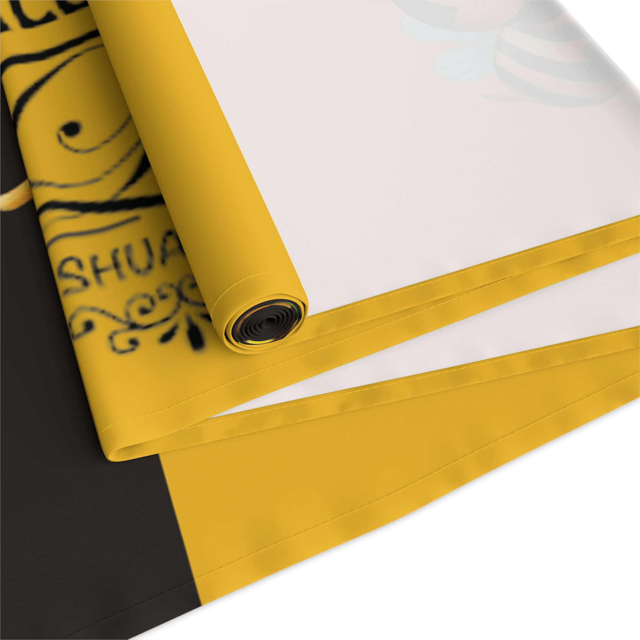 Sunflower Harvest Table Runner – Yellow & Black Cotton-Poly Decorative Table Runner - Image 4