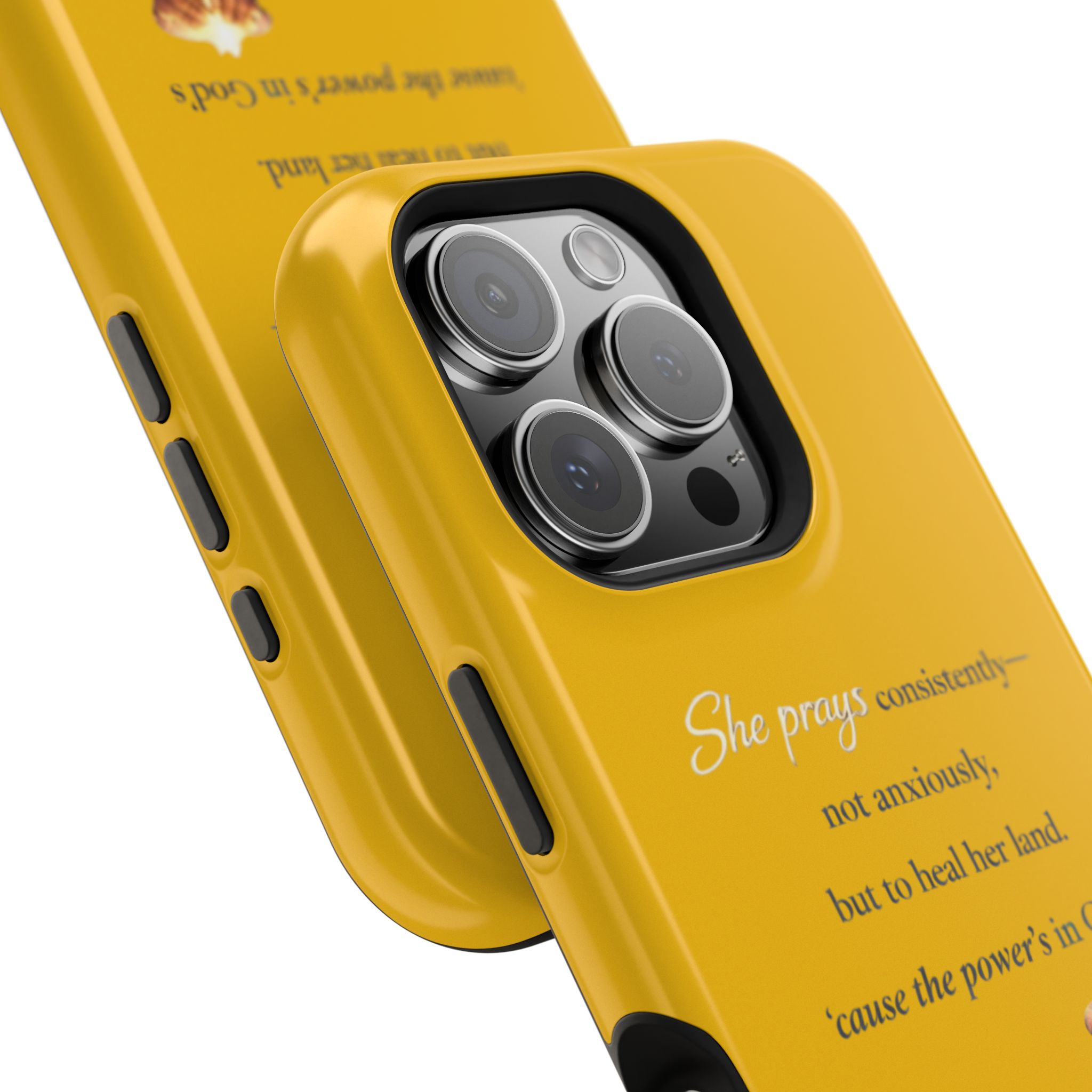 Christian Prayer Magnetic Impact-Resistant Phone Case — "She Prays Consistently" Inspirational Yellow - Image 115