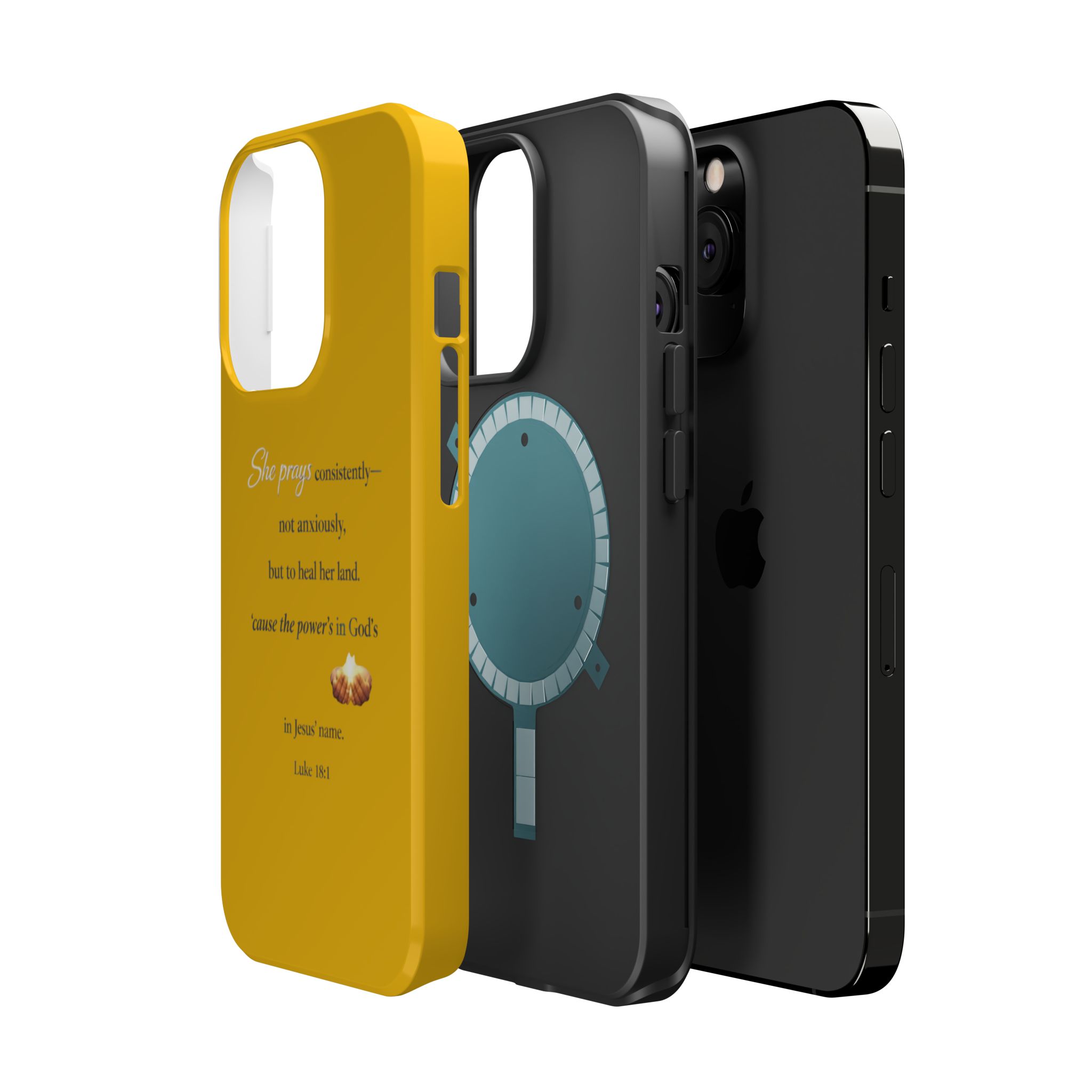 Christian Prayer Magnetic Impact-Resistant Phone Case — "She Prays Consistently" Inspirational Yellow - Image 50