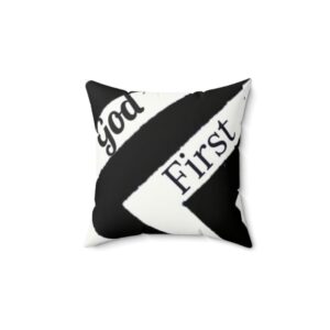 God First Decorative Throw Pillow — Black & White Faith Accent Pillow