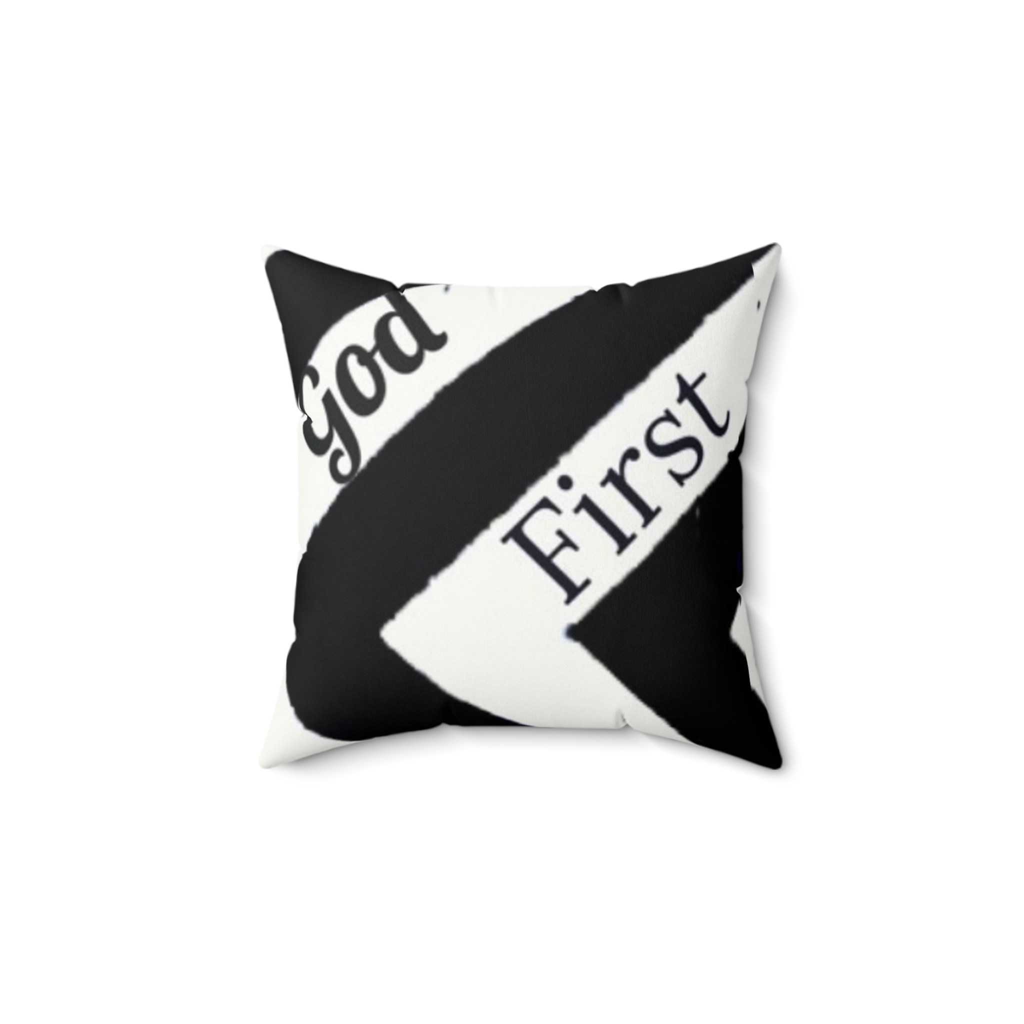 God First Decorative Throw Pillow — Black & White Faith Accent Pillow