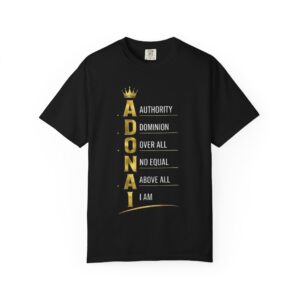 Adonai Acrostic T-Shirt — Faith-Based Christian Tee with 'ADONAI' Prayer Design