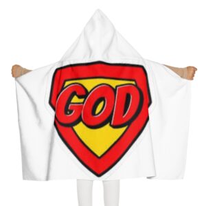 God Superhero Shield Design Youth Hooded Towel
