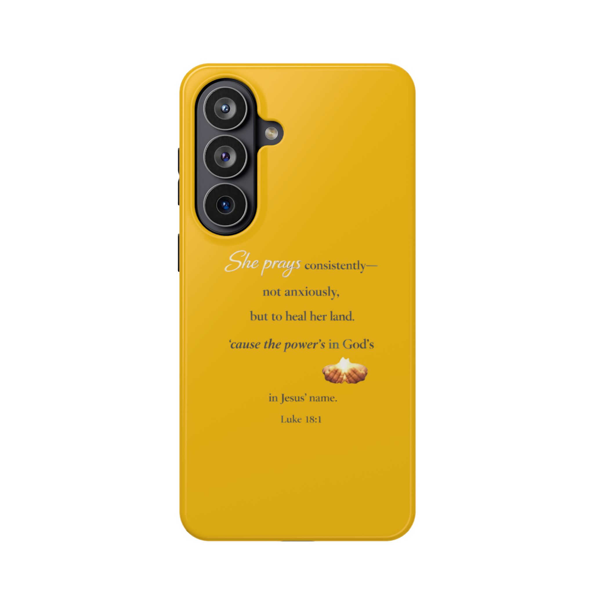 Christian Prayer Magnetic Impact-Resistant Phone Case — "She Prays Consistently" Inspirational Yellow - Image 138