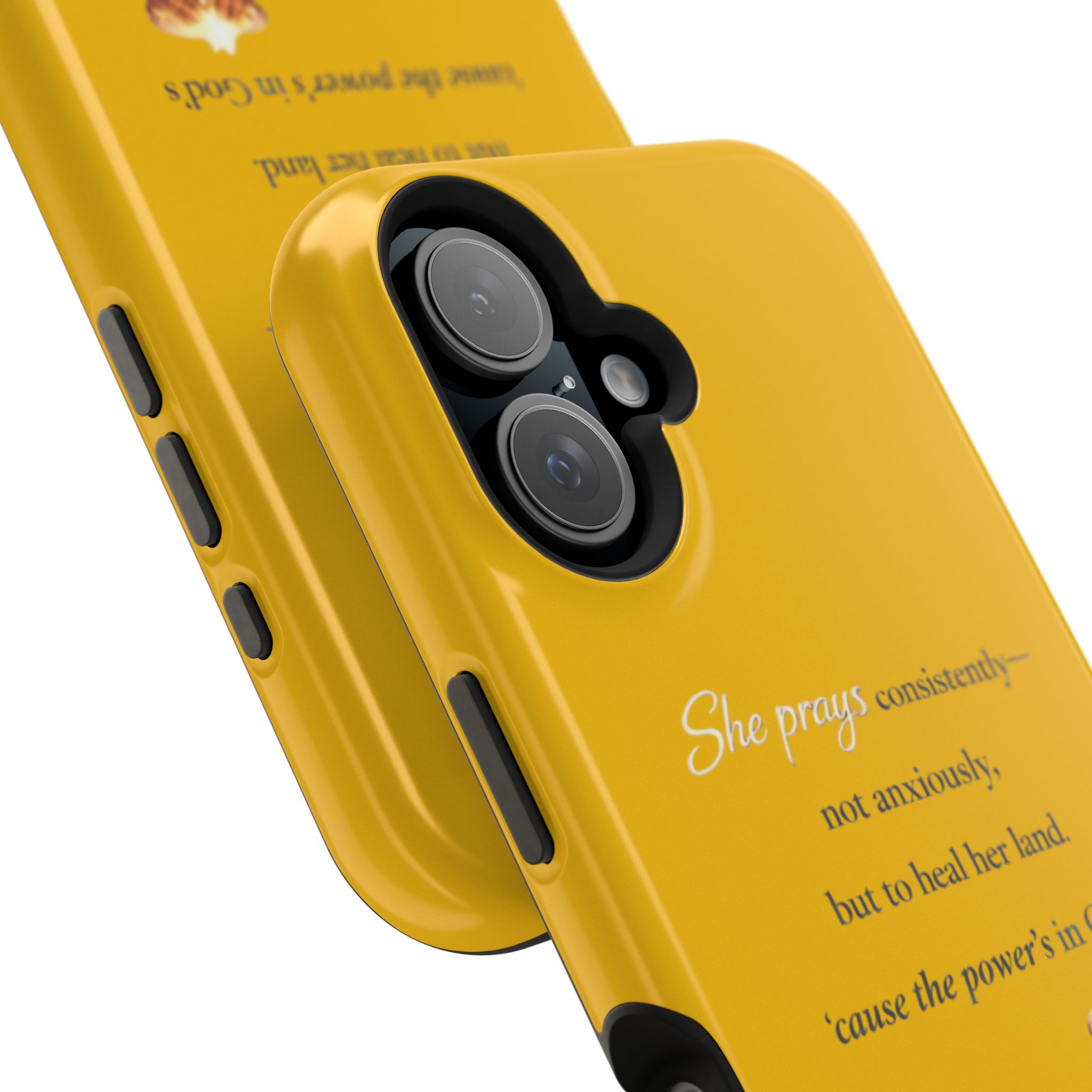 Christian Prayer Magnetic Impact-Resistant Phone Case — "She Prays Consistently" Inspirational Yellow - Image 99
