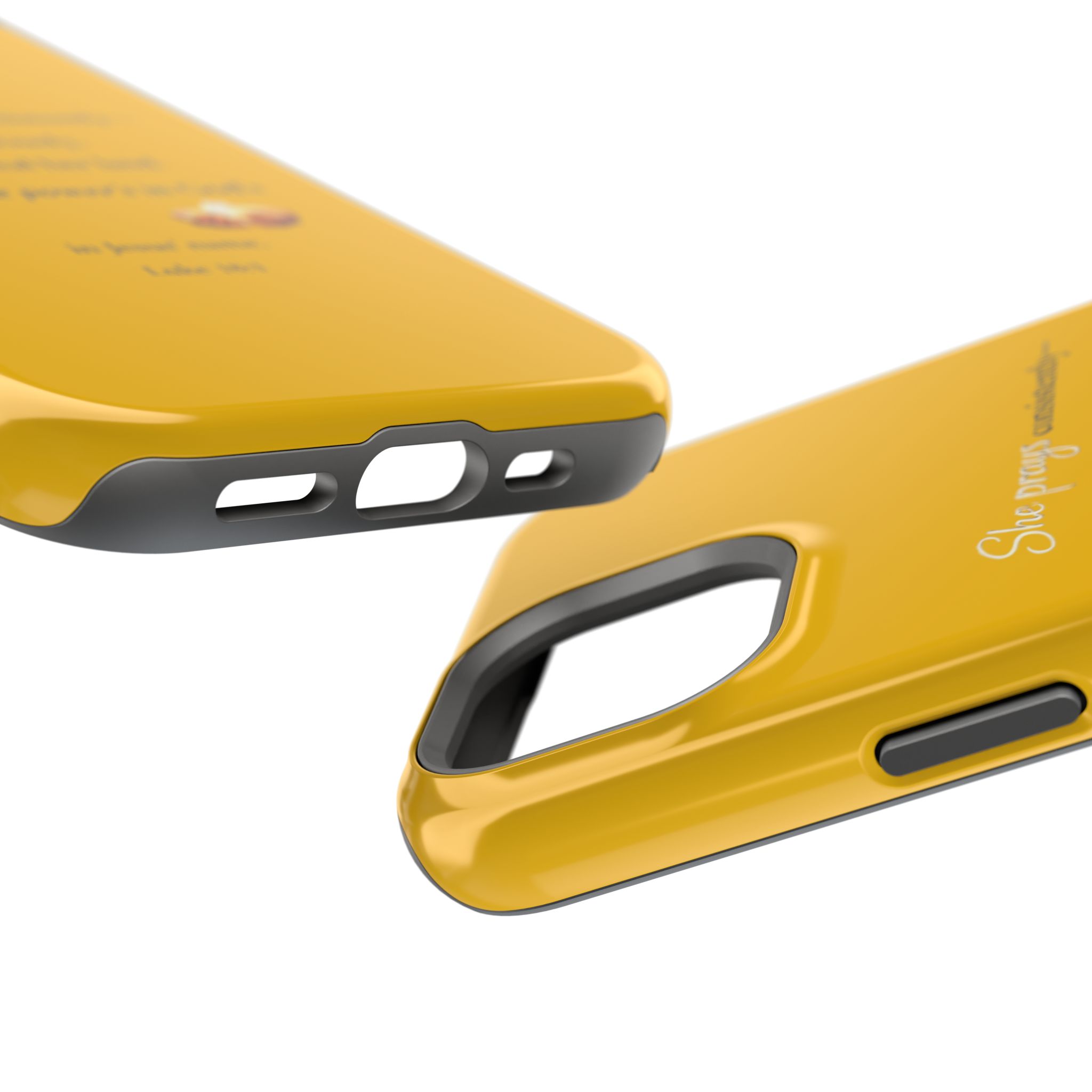 Christian Prayer Magnetic Impact-Resistant Phone Case — "She Prays Consistently" Inspirational Yellow - Image 67