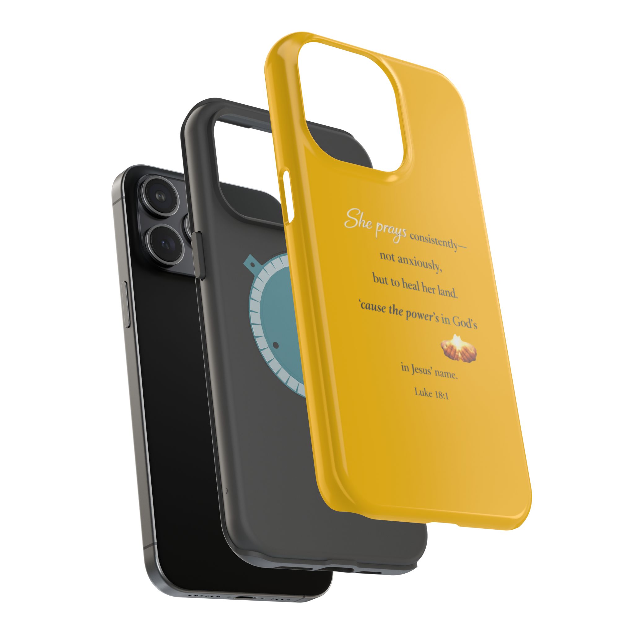 Christian Prayer Magnetic Impact-Resistant Phone Case — "She Prays Consistently" Inspirational Yellow - Image 92