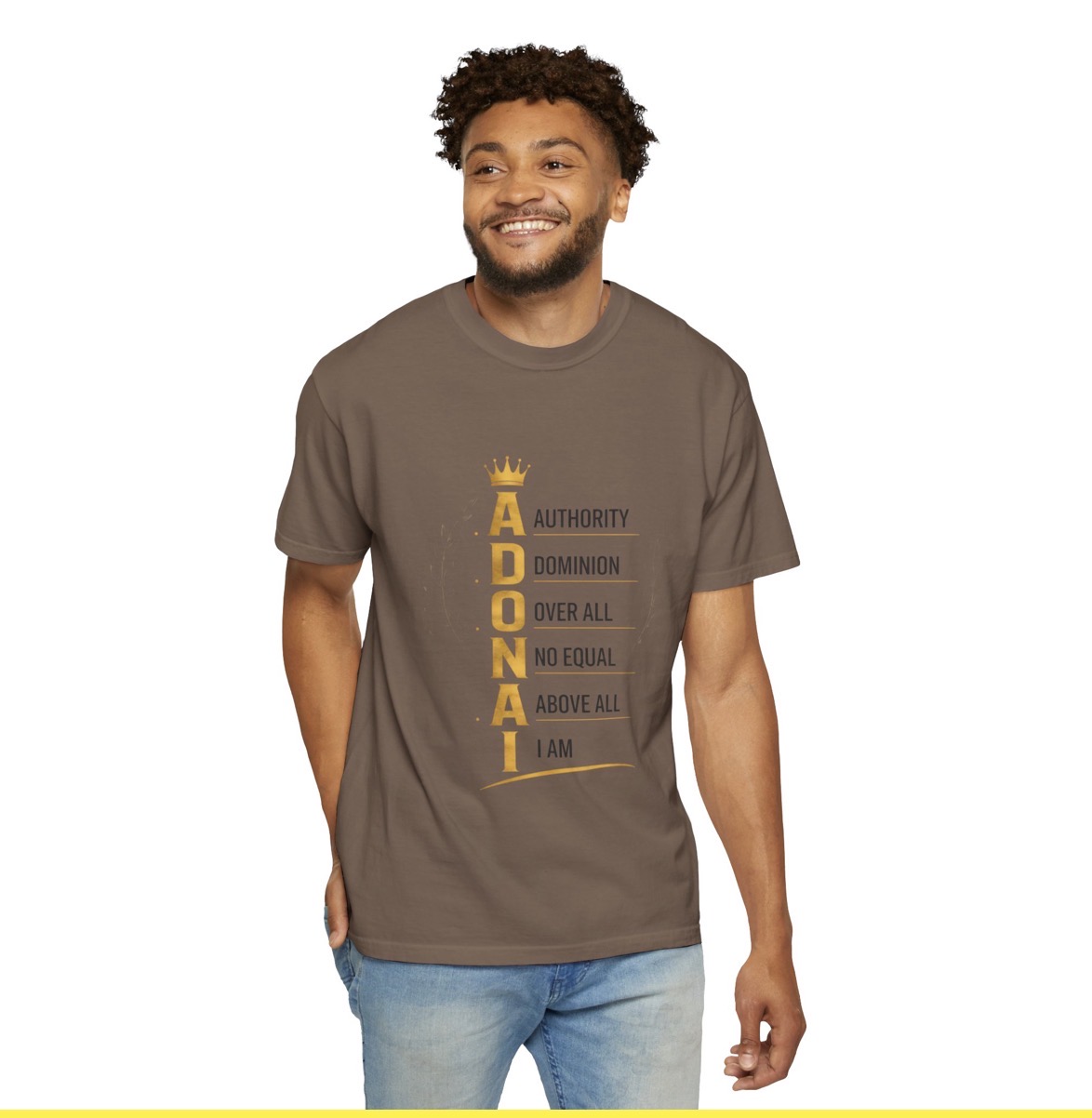 Adonai Vertical Scripture Tee — ‘Adonai: Authority, Dominion, Over All ...