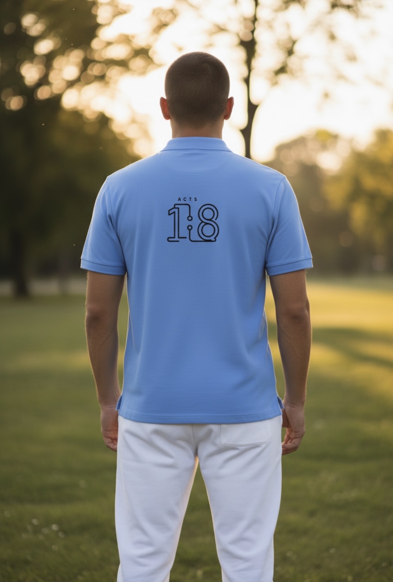 Acts 1:18 polo Sport Polo — Chest Logo "The Power of Body, Mind, Spirit" - Image 2