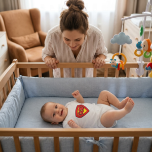 Infant Bodysuit "God" Superhero Crest – Cute Christian Baby Onesie