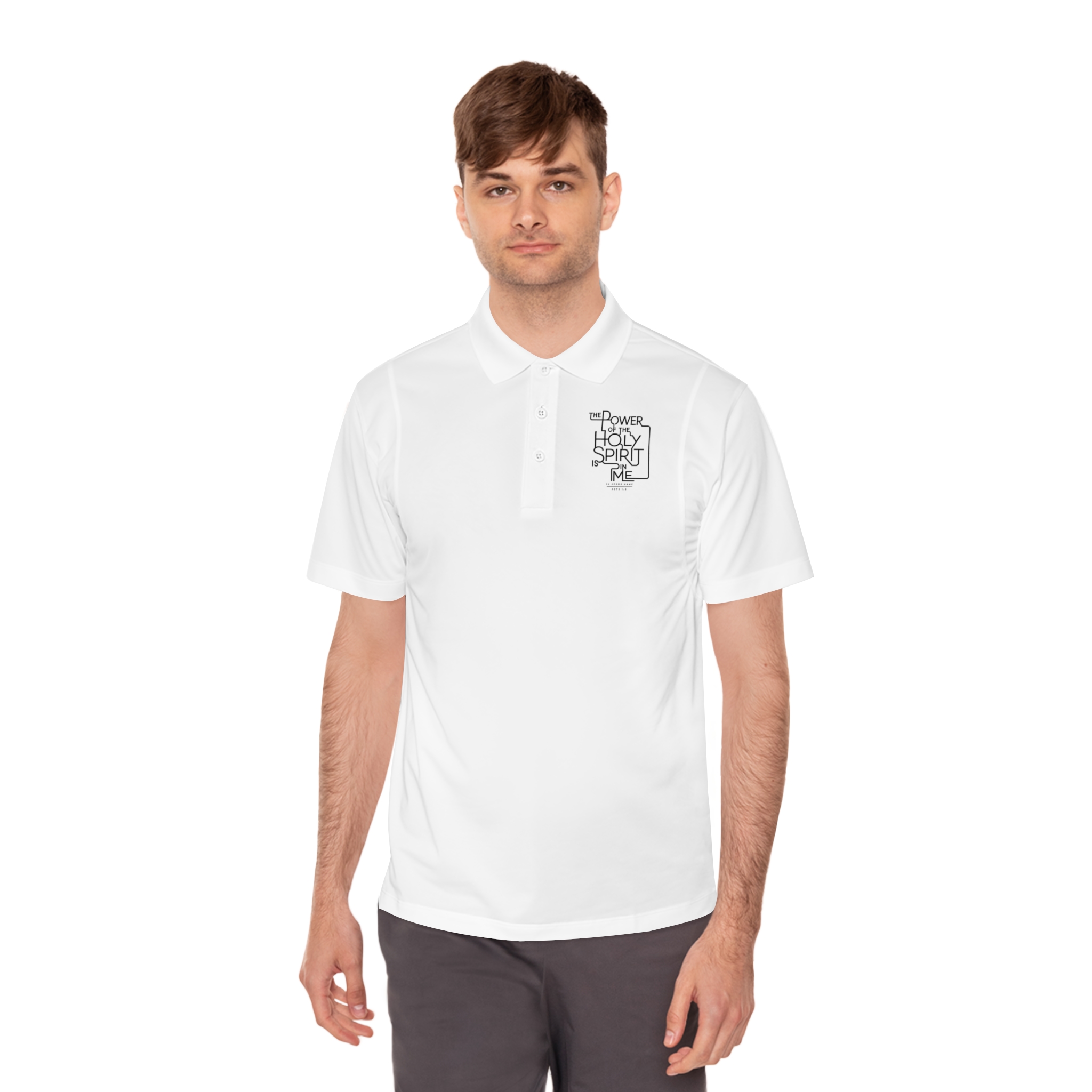 Acts 1:18 polo Sport Polo — Chest Logo "The Power of Body, Mind, Spirit" - Image 5