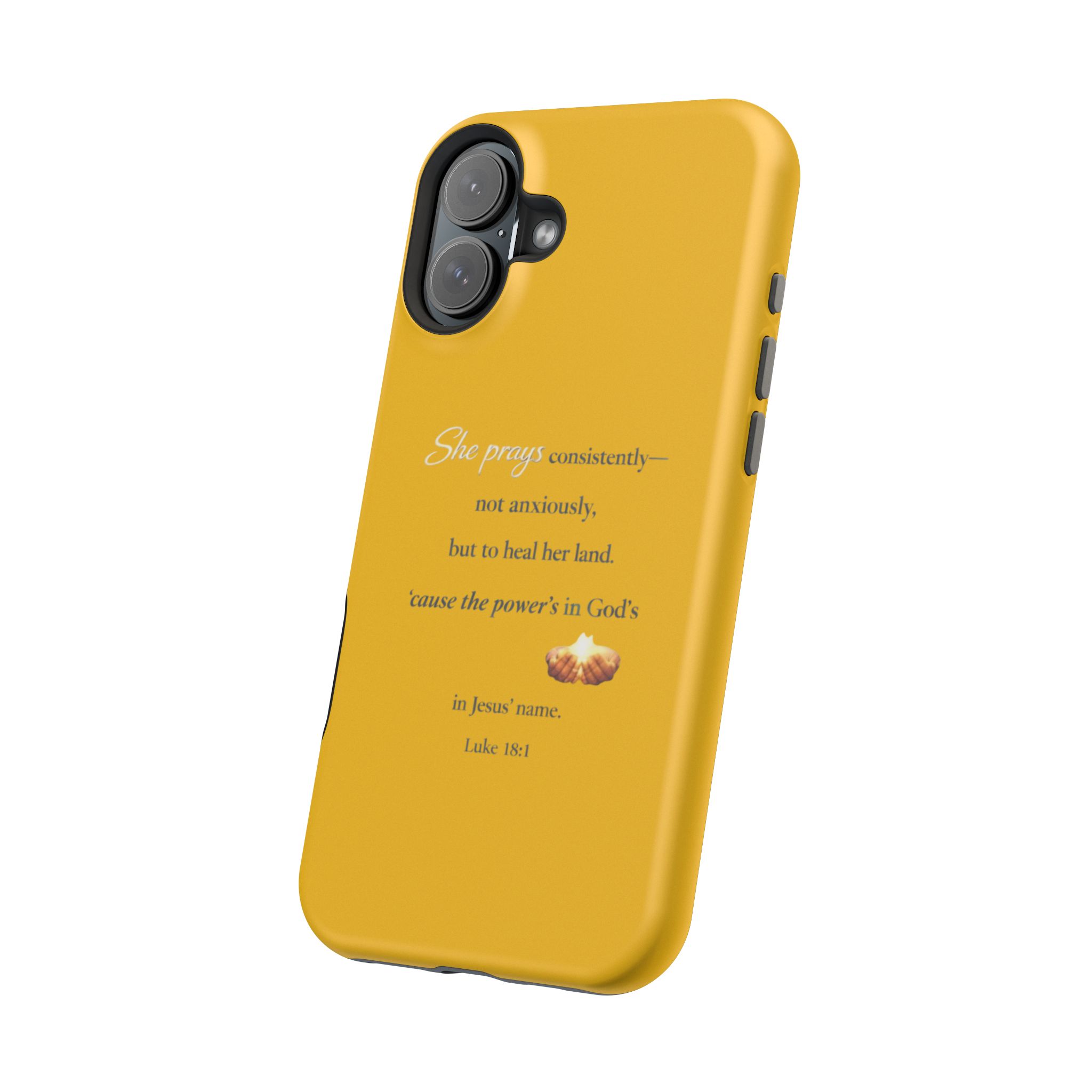 Christian Prayer Magnetic Impact-Resistant Phone Case — "She Prays Consistently" Inspirational Yellow - Image 110