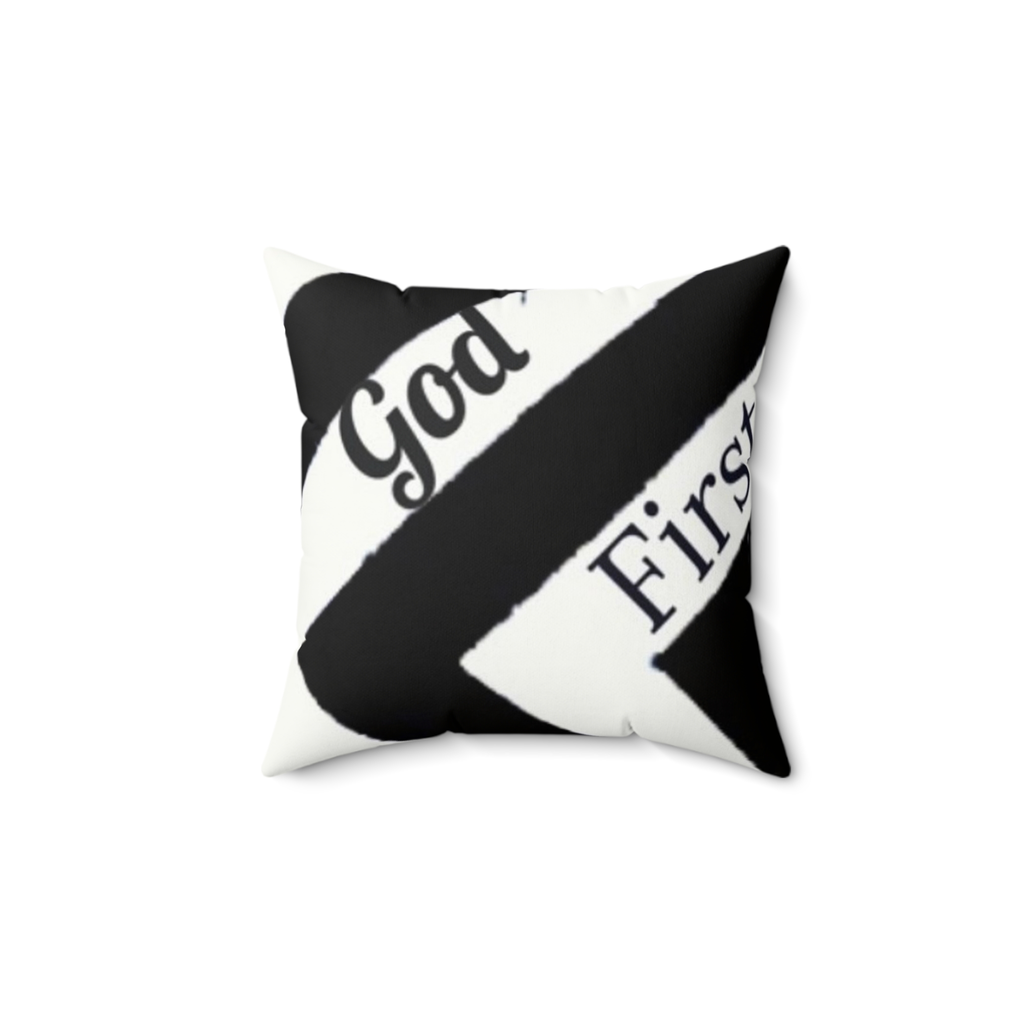 God First Decorative Throw Pillow — Black & White Faith Accent Pillow - Image 2
