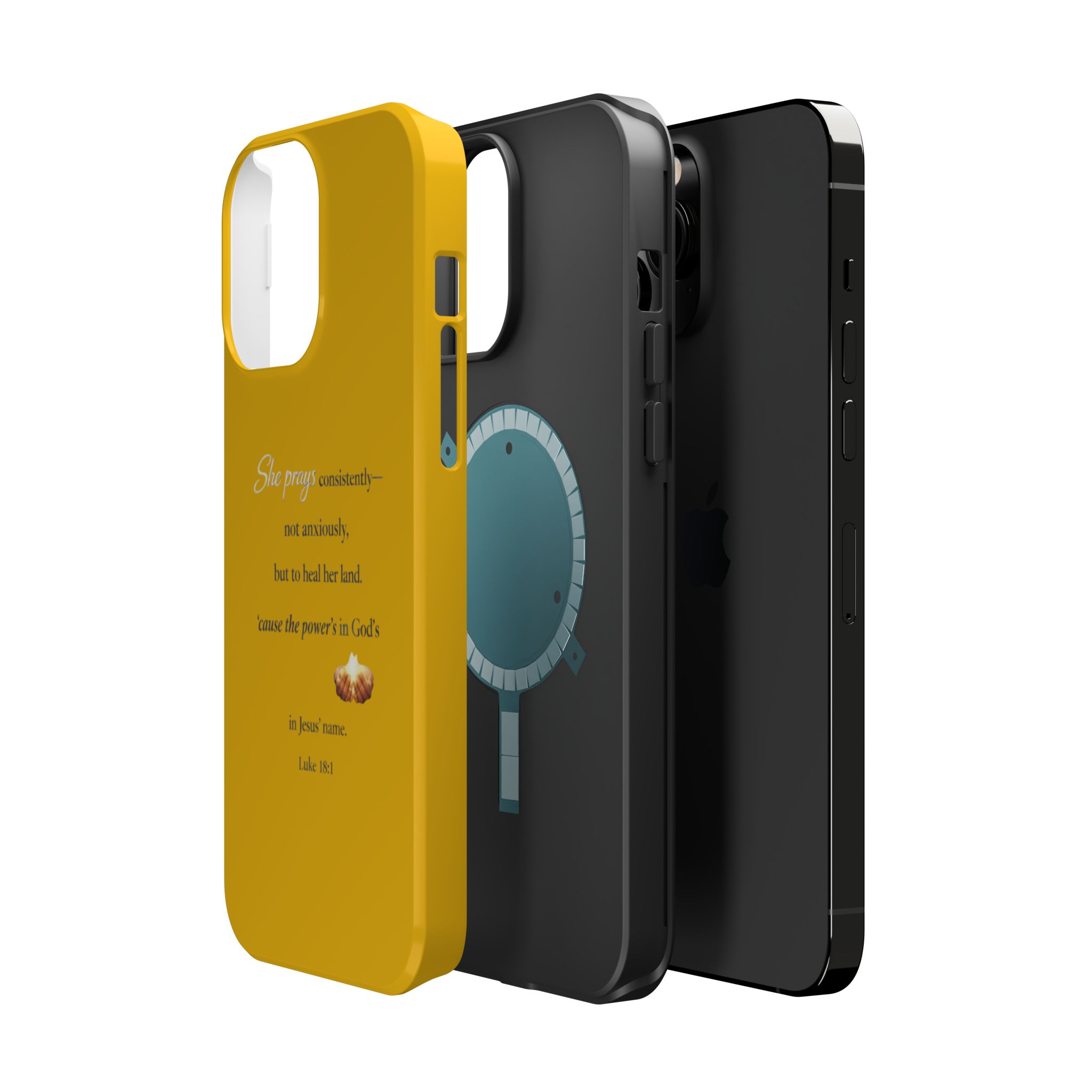 Christian Prayer Magnetic Impact-Resistant Phone Case — "She Prays Consistently" Inspirational Yellow - Image 58