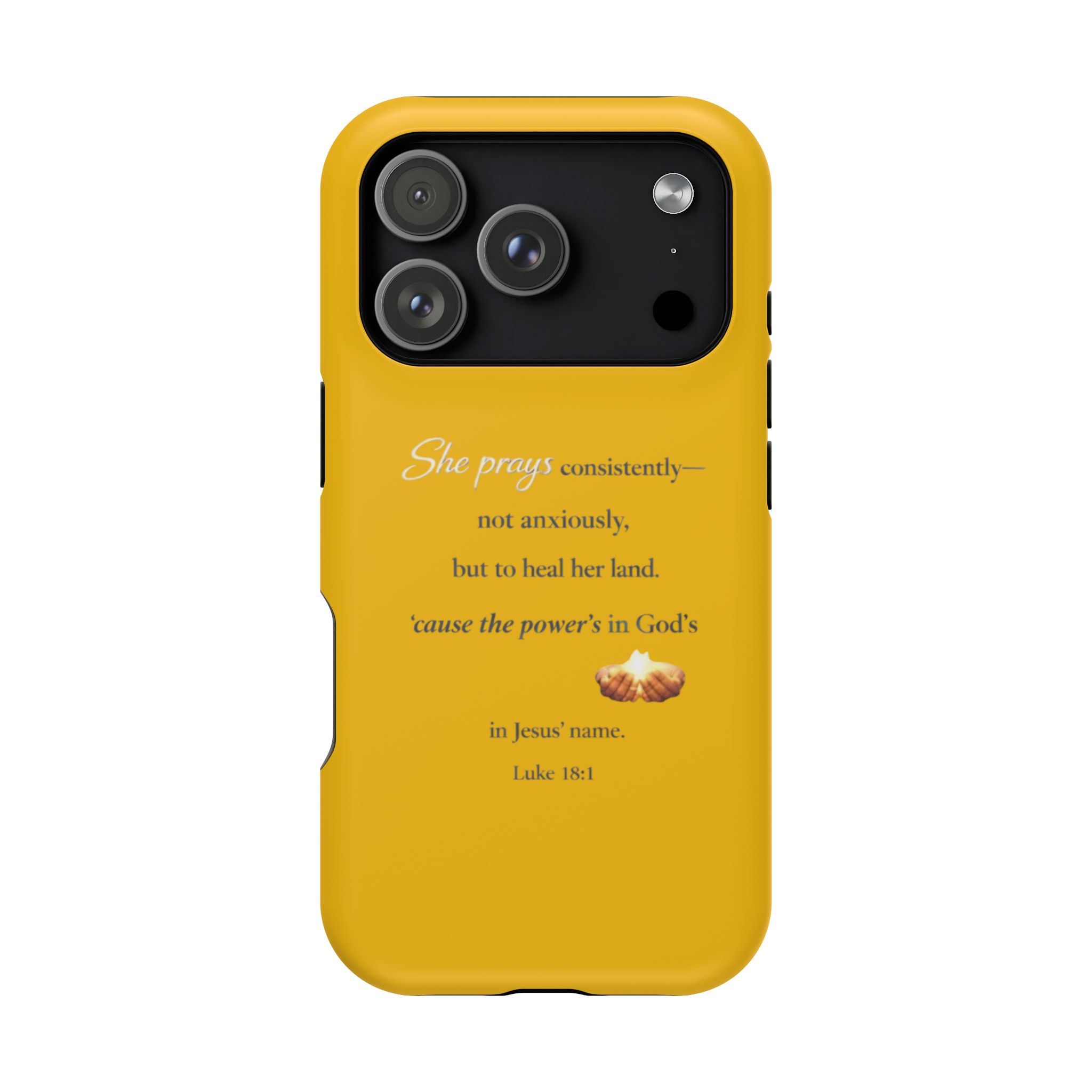 Christian Prayer Magnetic Impact-Resistant Phone Case — "She Prays Consistently" Inspirational Yellow - Image 134