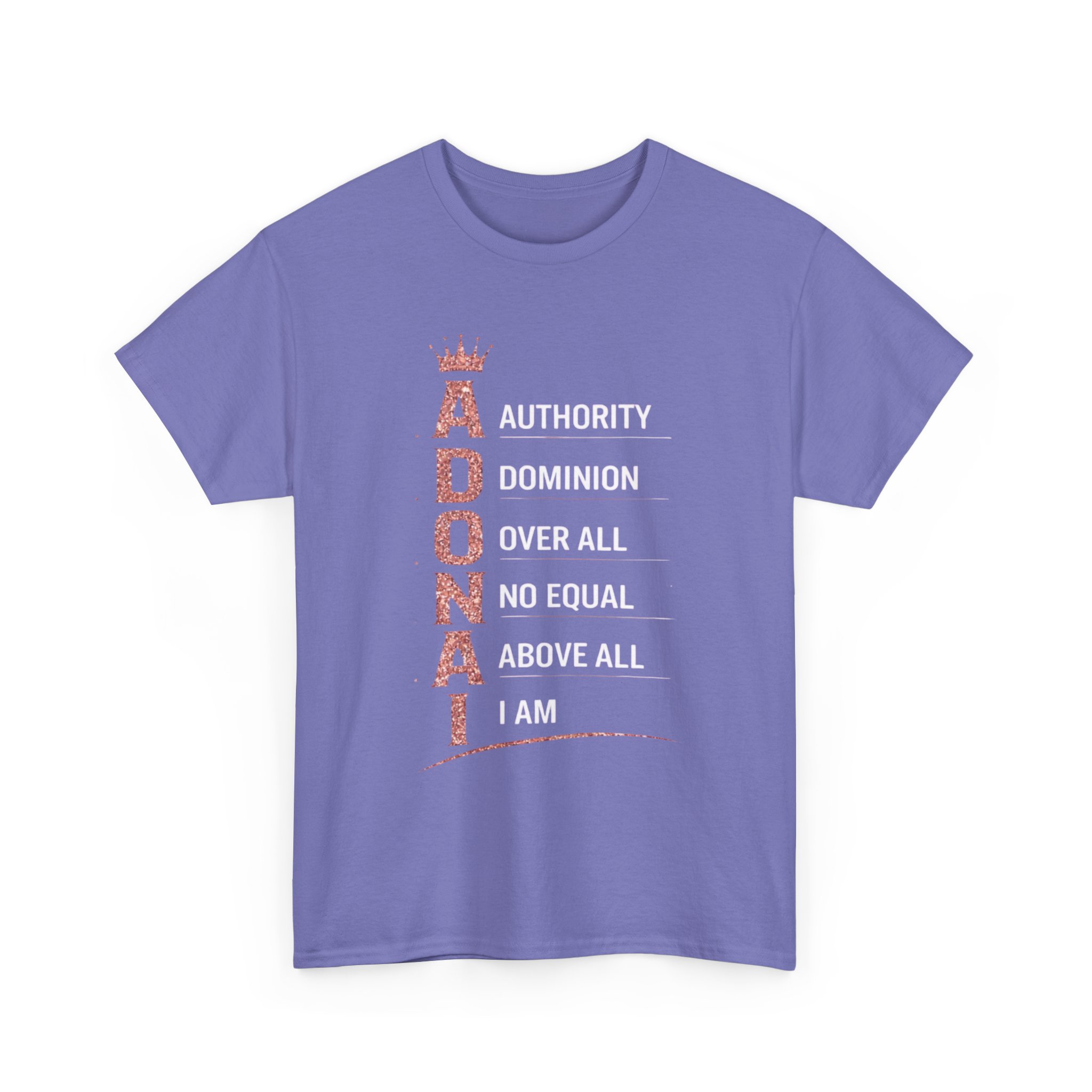 Adonai Faith Tee — Pink Crowned Vertical Scripture Design - Image 4