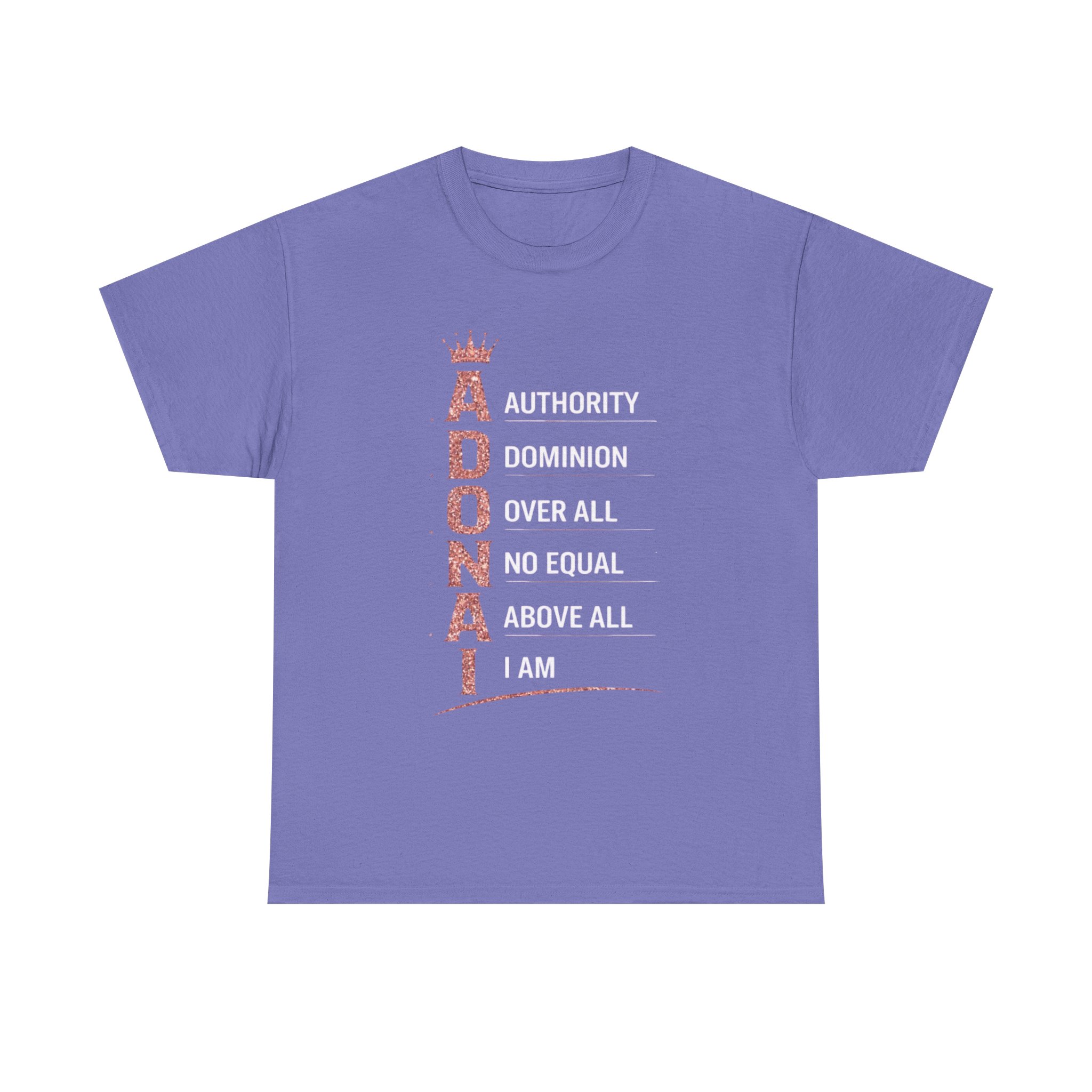 Adonai Faith Tee — Pink Crowned Vertical Scripture Design - Image 2